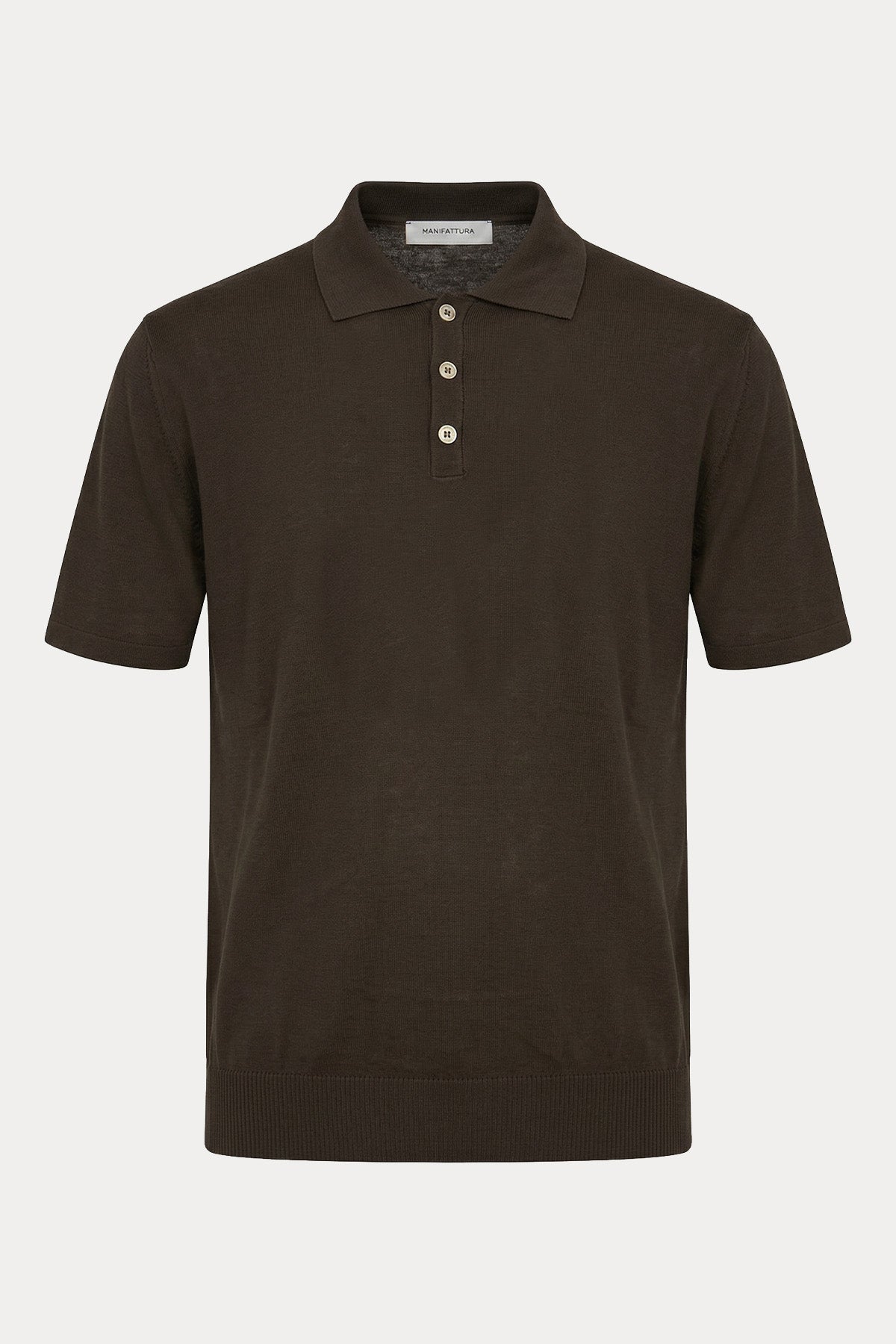 Manifattura İnce Örgü Polo Yaka T-shirt-T-shirt-Libas