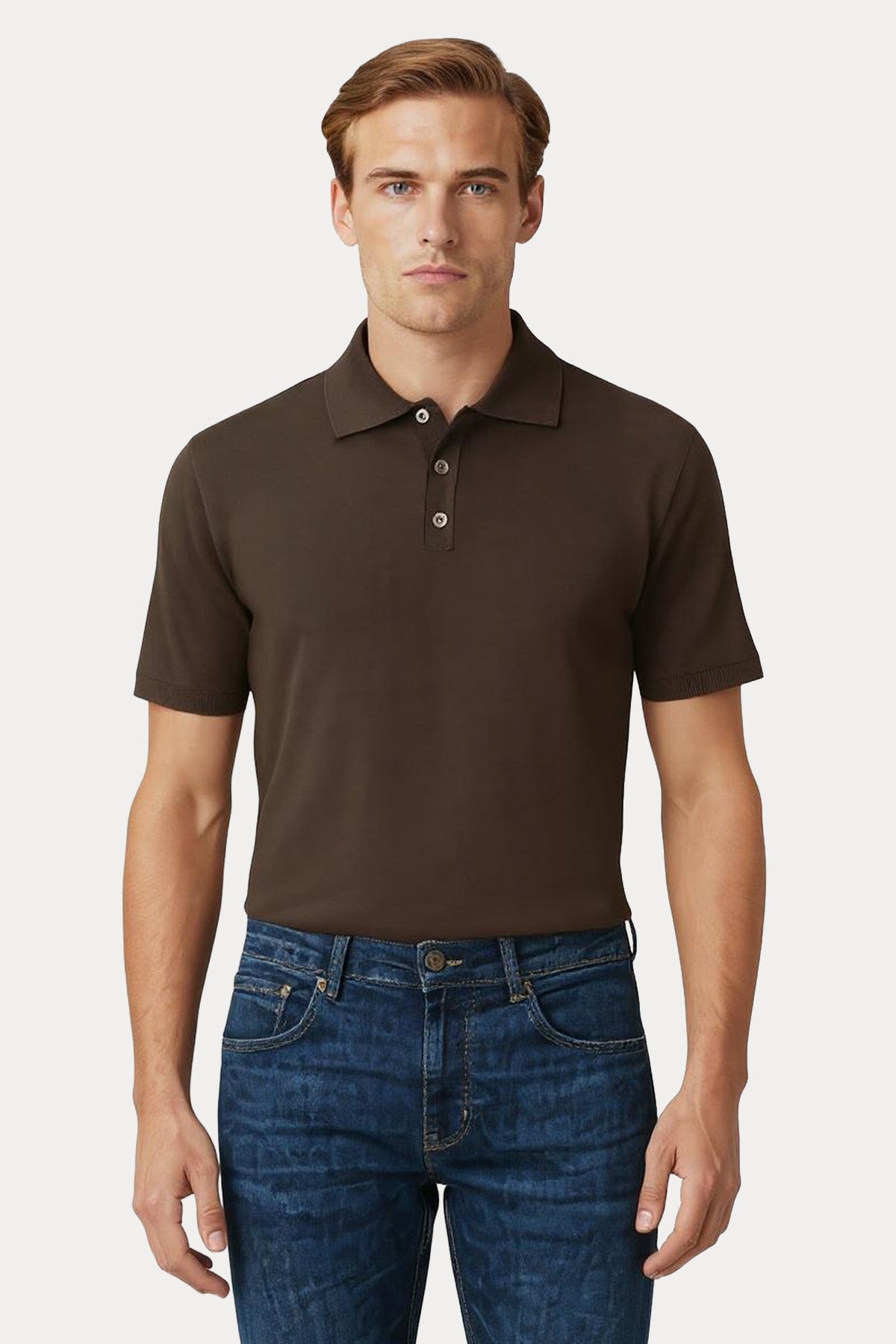 Manifattura İnce Örgü Polo Yaka T-shirt