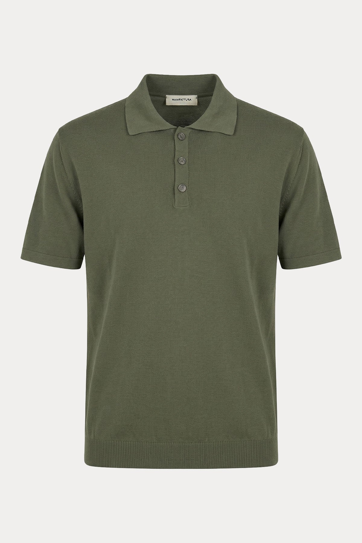 Manifattura İnce Örgü Polo Yaka T-shirt-T-shirt-Libas