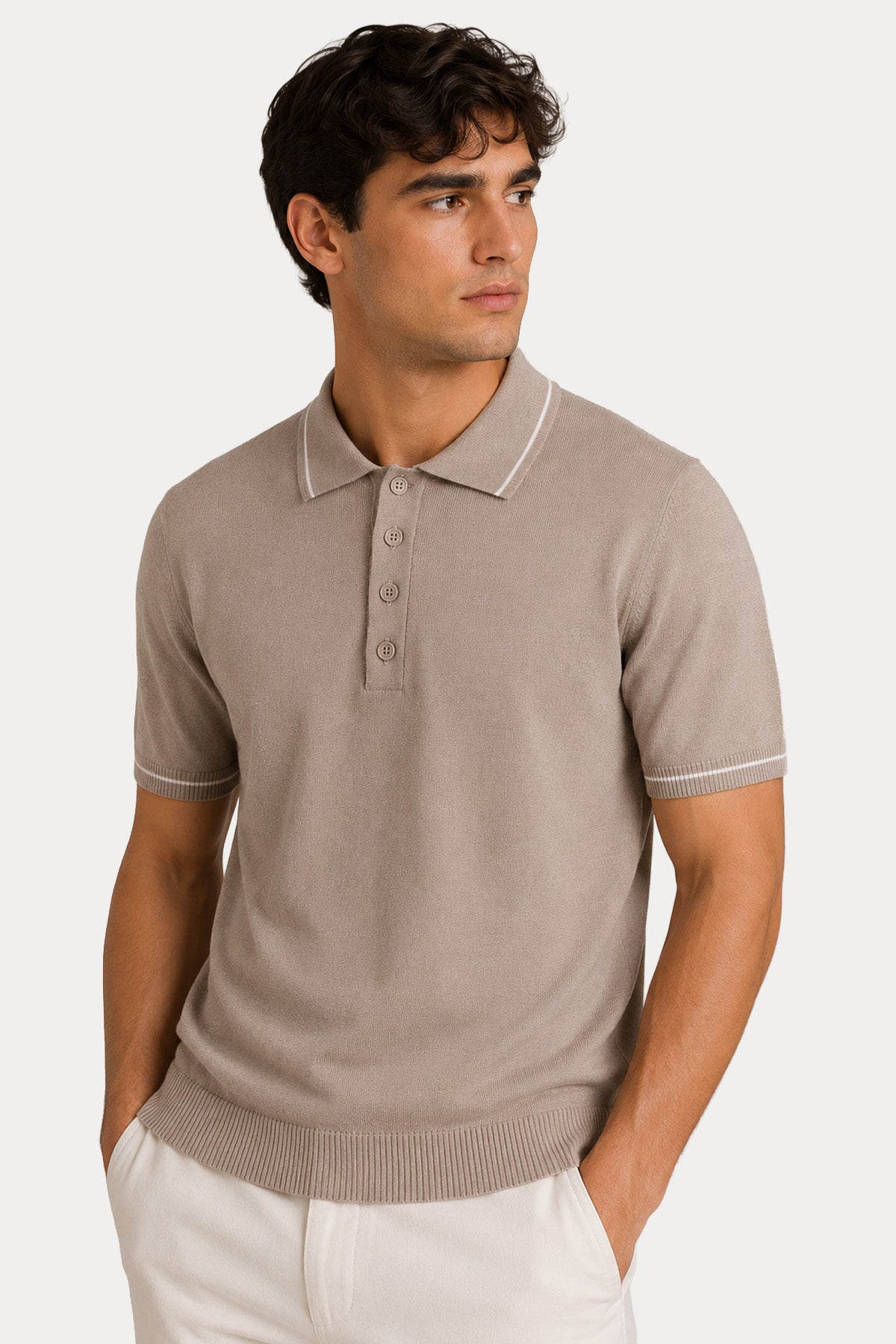 Manifattura Regular Fit Polo Yaka İnce Örgü Keten Triko