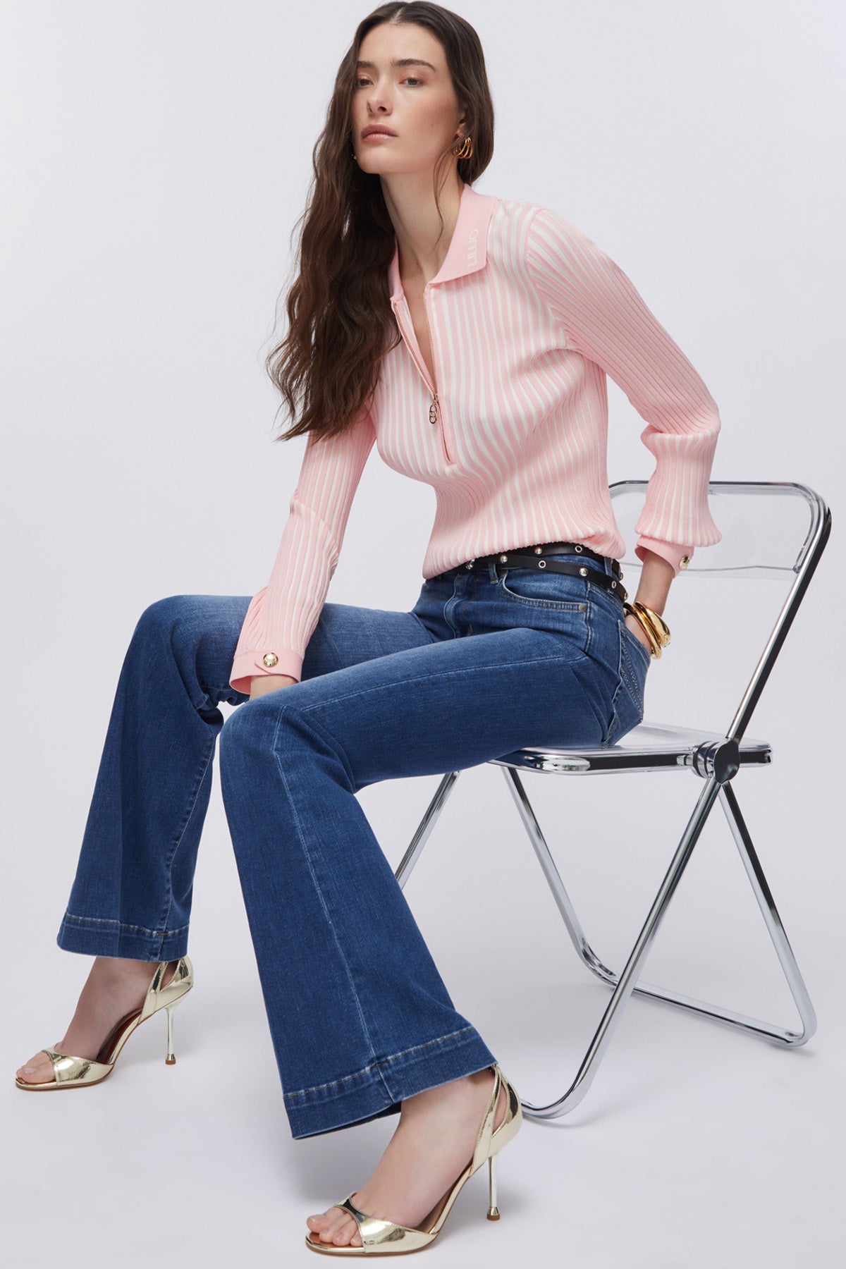 Liu Jo Bootcut Yüksek Bel Çan Paça Yıkamalı Jeans