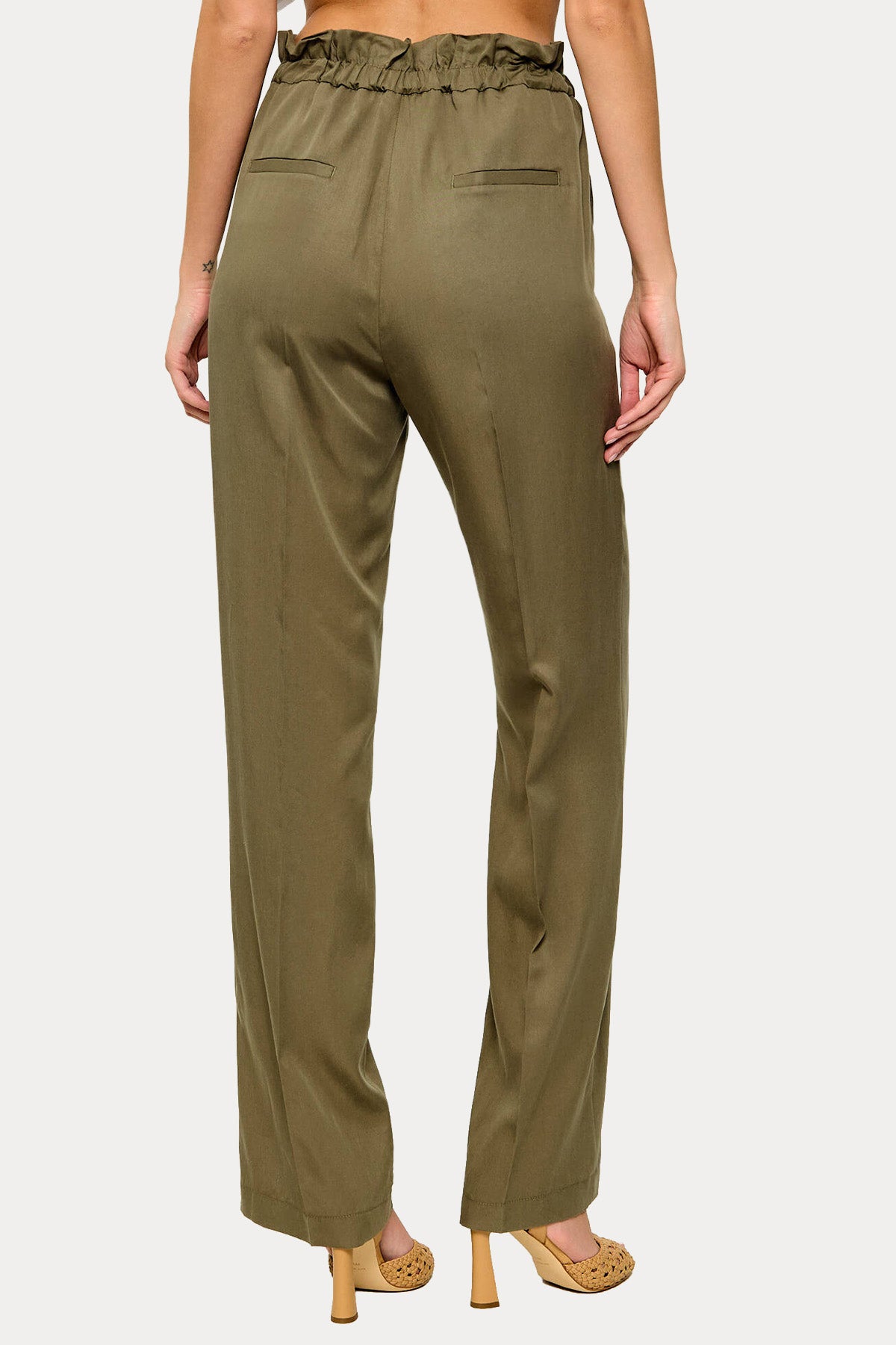 Liu Jo Straight Fit Beli Lastikli Yüksek Bel Pantolon