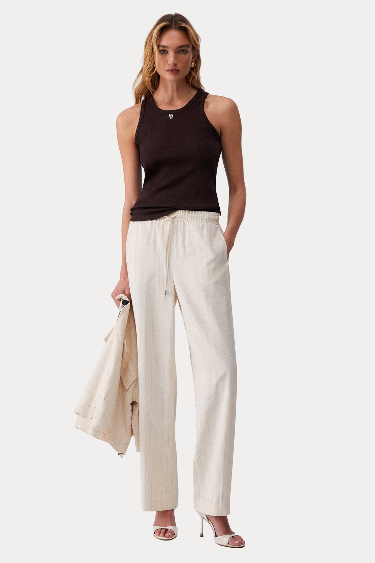 LIUです。 Liu Jo Straight Fit Beli Lastikli Pantolon