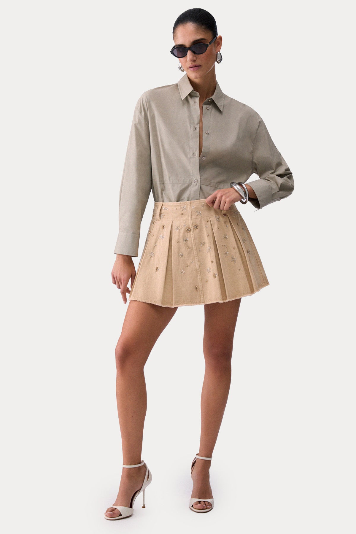 Liu Jo Pileli Mini Denim Etek