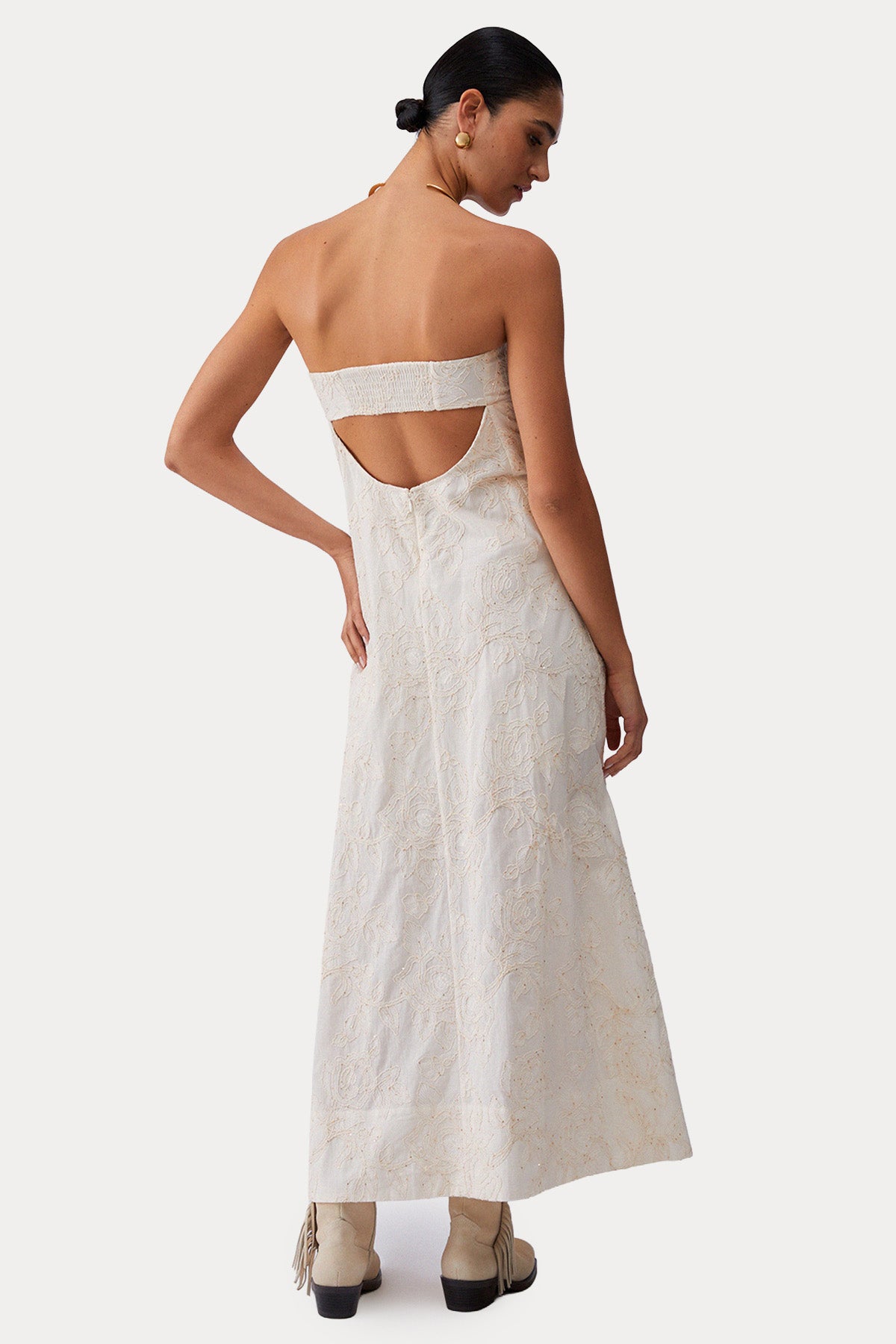 Liu Jo Straplez Yaka Maxi Müslin Elbise