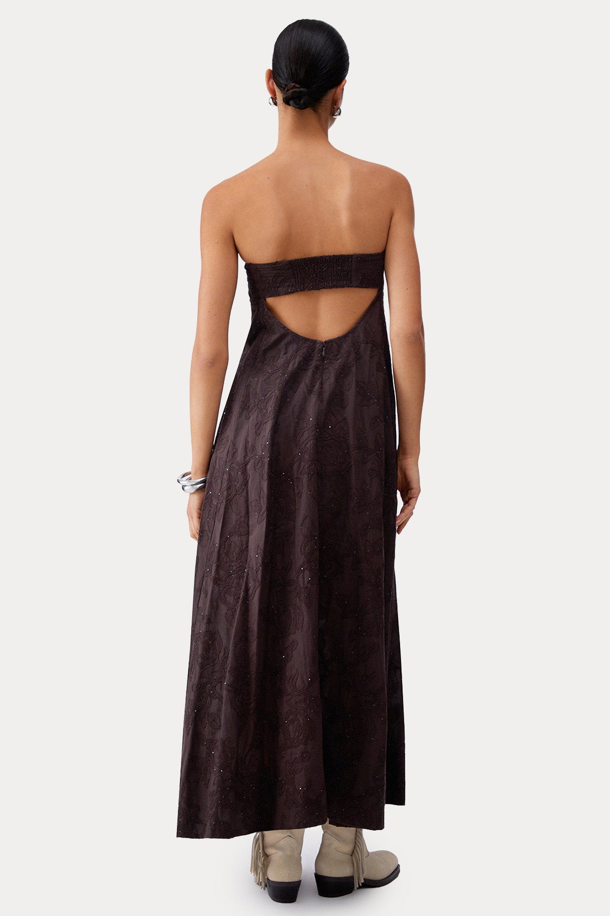 Liu Jo Straplez Yaka Maxi Müslin Elbise