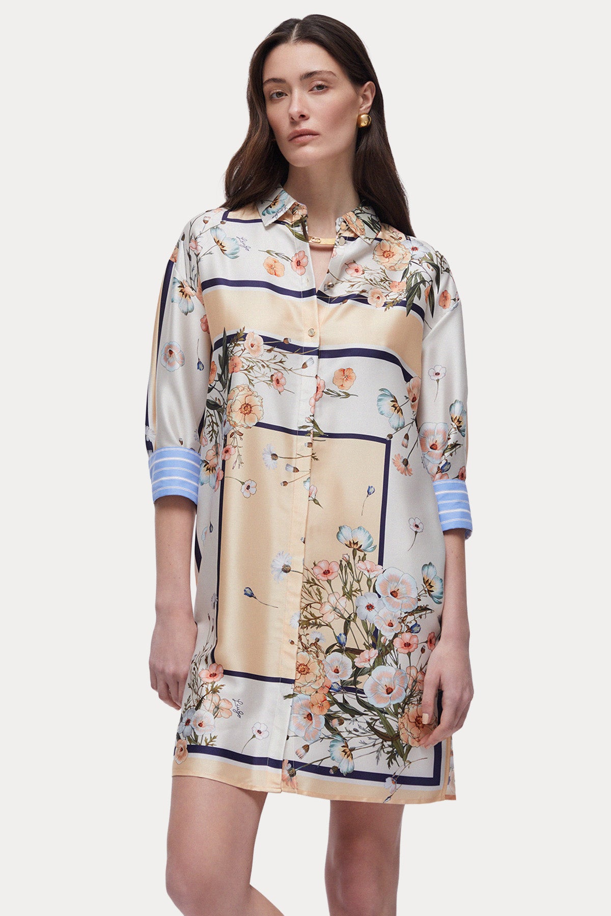 Liu Jo Loose Fit Desenli Mini Gömlek Elbise