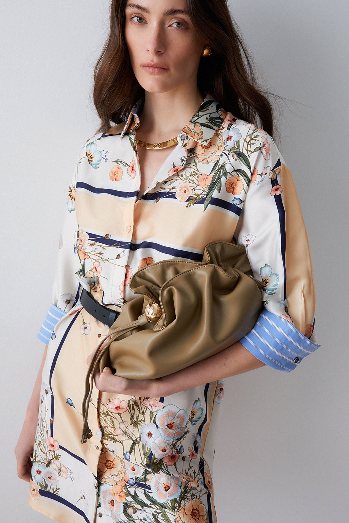 Liu Jo Loose Fit Desenli Mini Gömlek Elbise