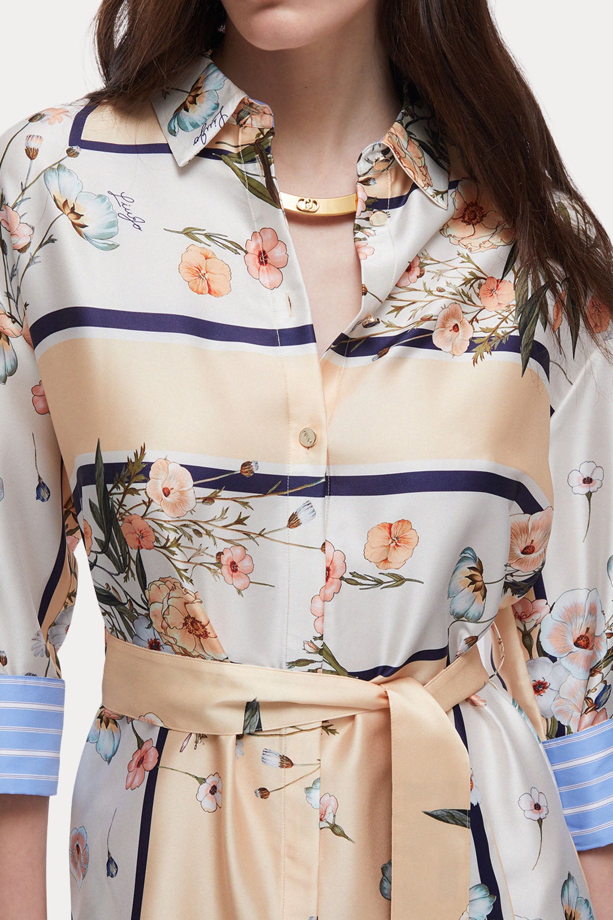 Liu Jo Loose Fit Desenli Mini Gömlek Elbise