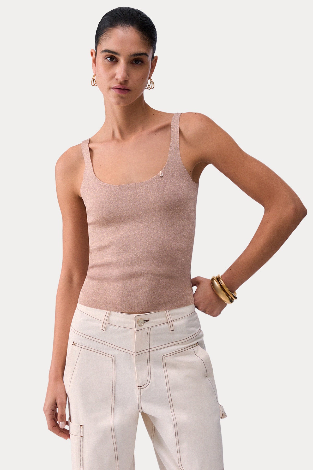 Liu Jo Slim Fit İnce Örgü Askılı Bluz-Bluz-Libas
