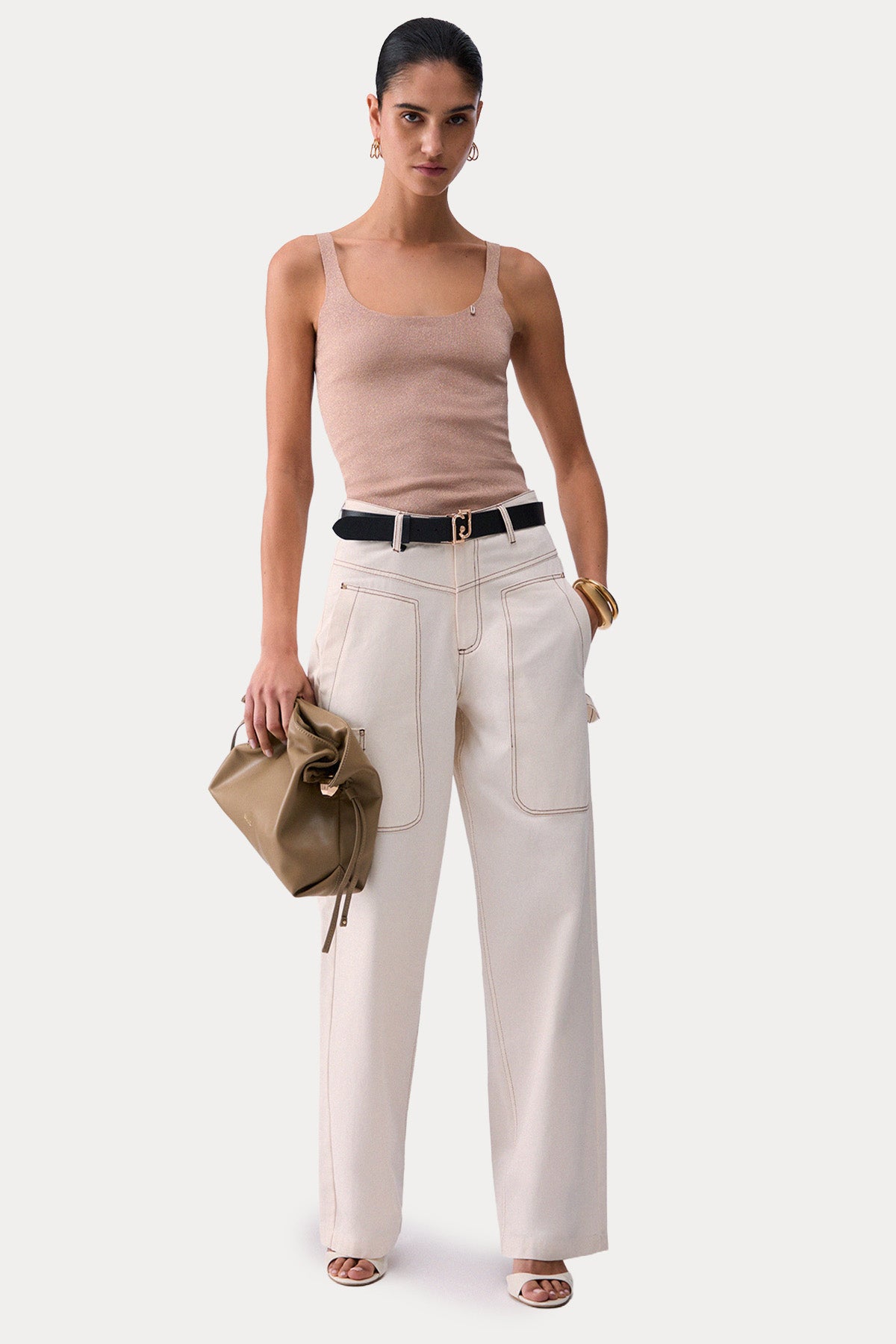 Liu Jo Slim Fit İnce Örgü Askılı Bluz-Bluz-Libas