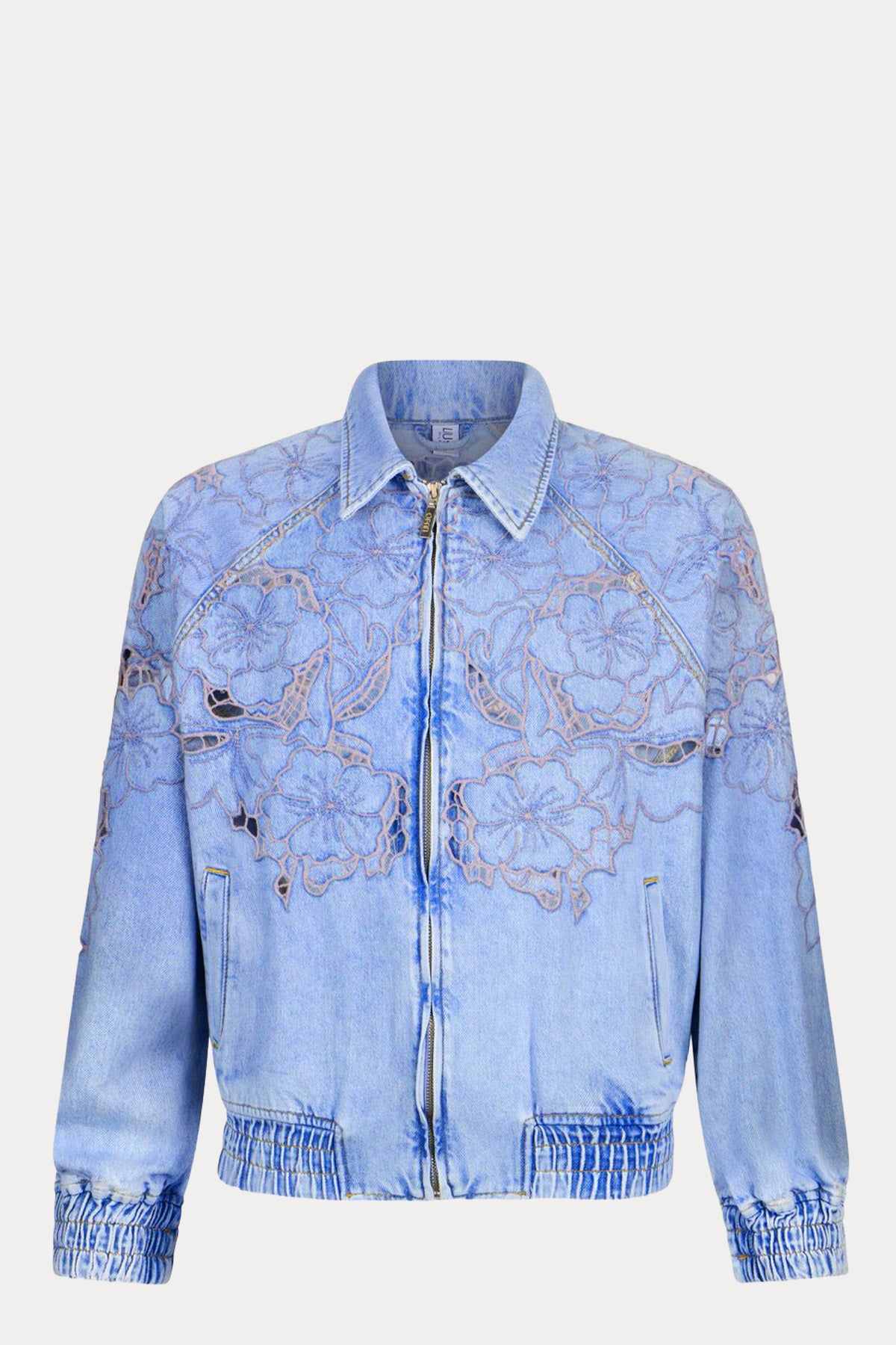 Liu Jo Loose Fit Nakış Desenli Bomber Denim Ceket-Ceket-Libas