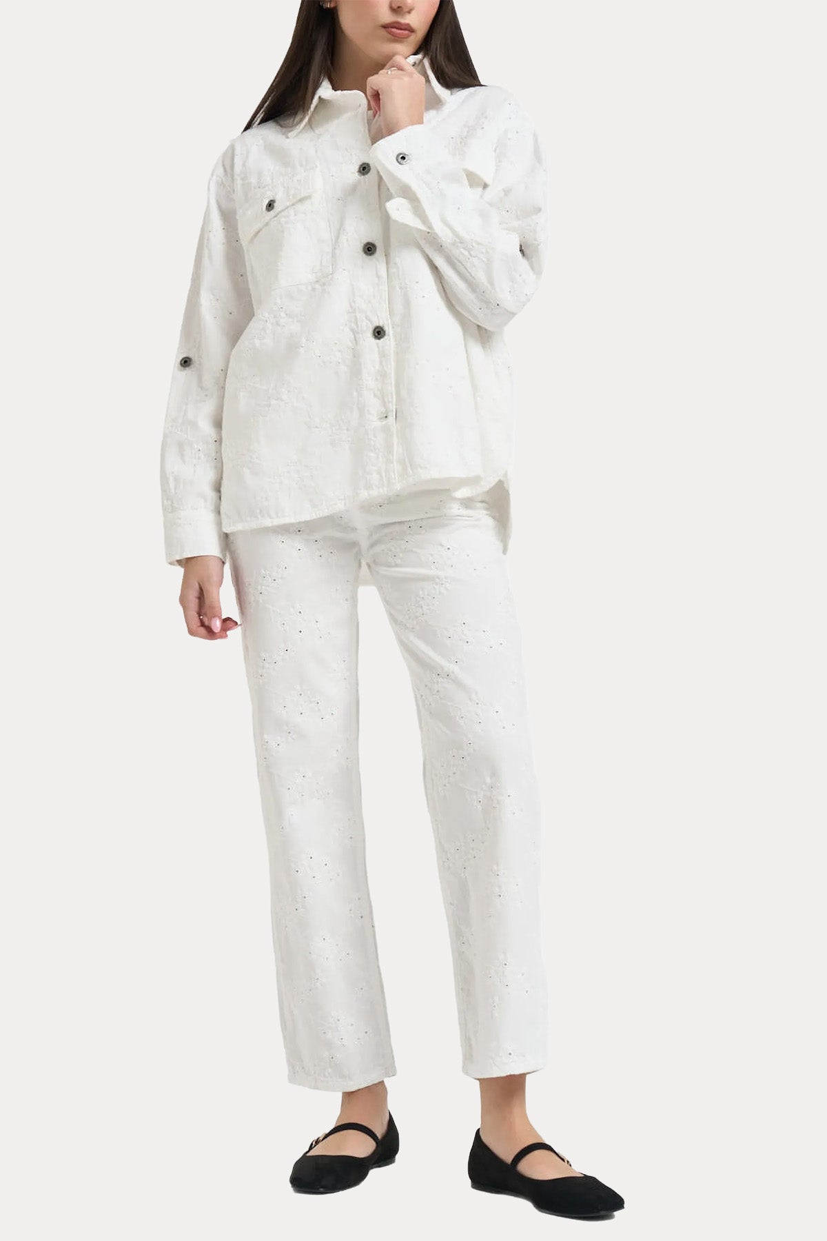 Liu Jo Relaxed Fit Nakış Desenli Gömlek Ceket