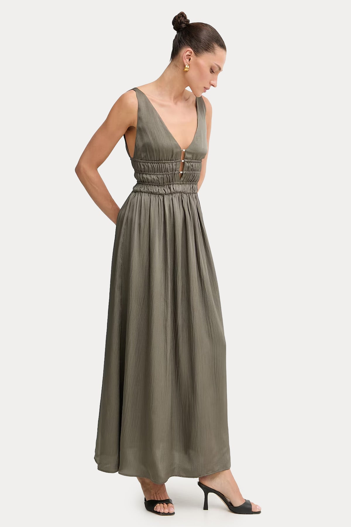 Liu Jo Regular Fit Volanlı Maxi Elbise-Elbise-Libas
