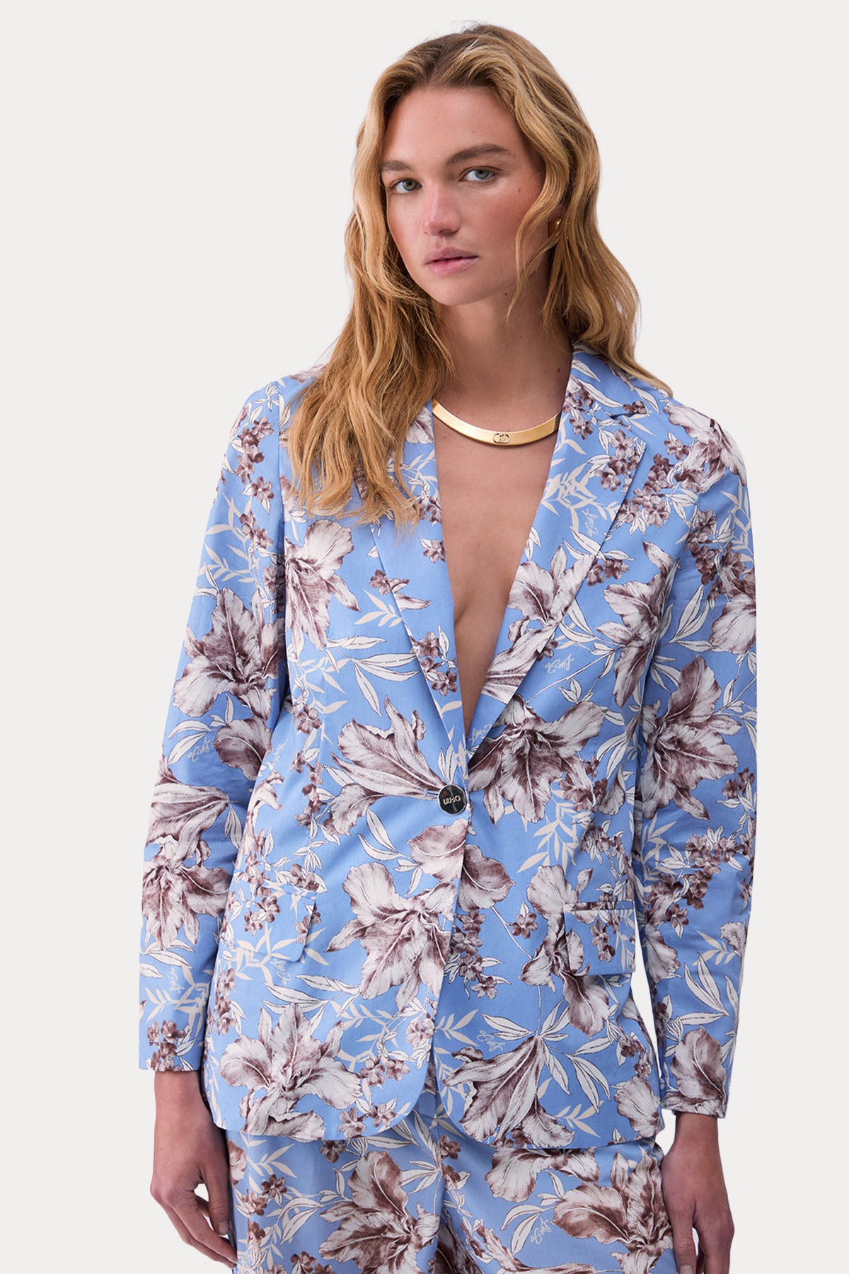 Liu Jo Regular Fit Çiçek Desenli Blazer Ceket-Ceket-Libas