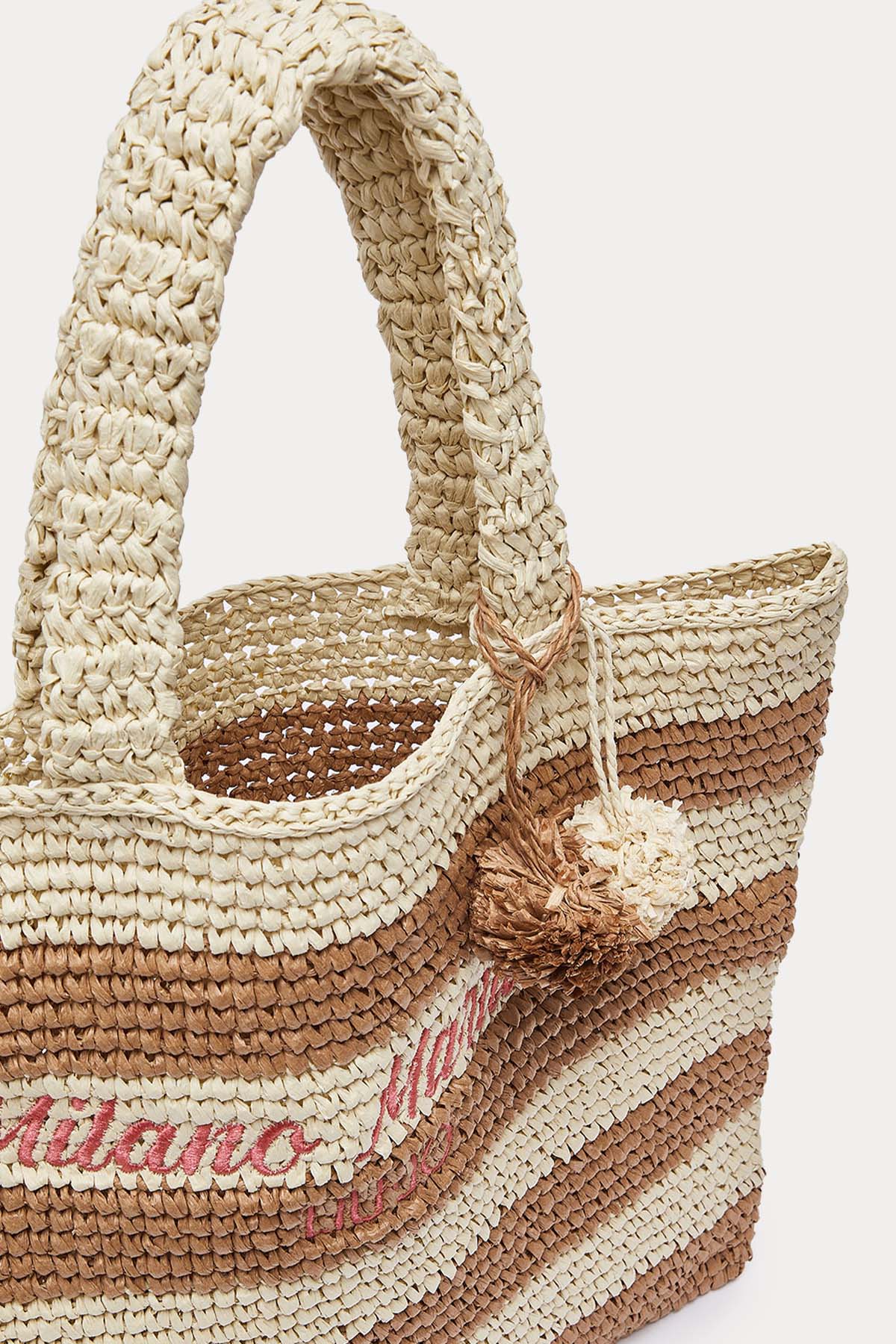 Liu Jo Hasır Örgü Shopping Bag Çanta-Çanta-Libas