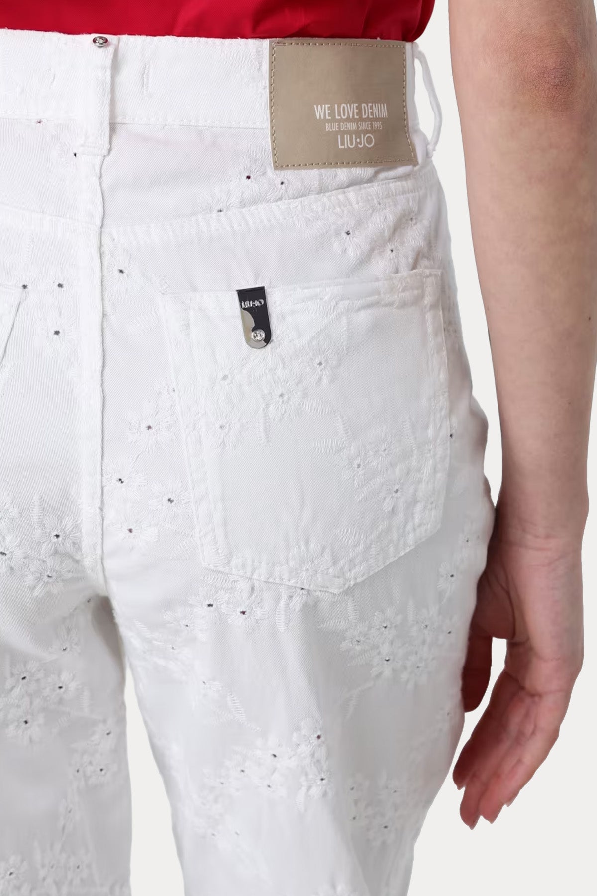 Liu Jo Straight Slim Fit Dantel Nakışlı Pantolon