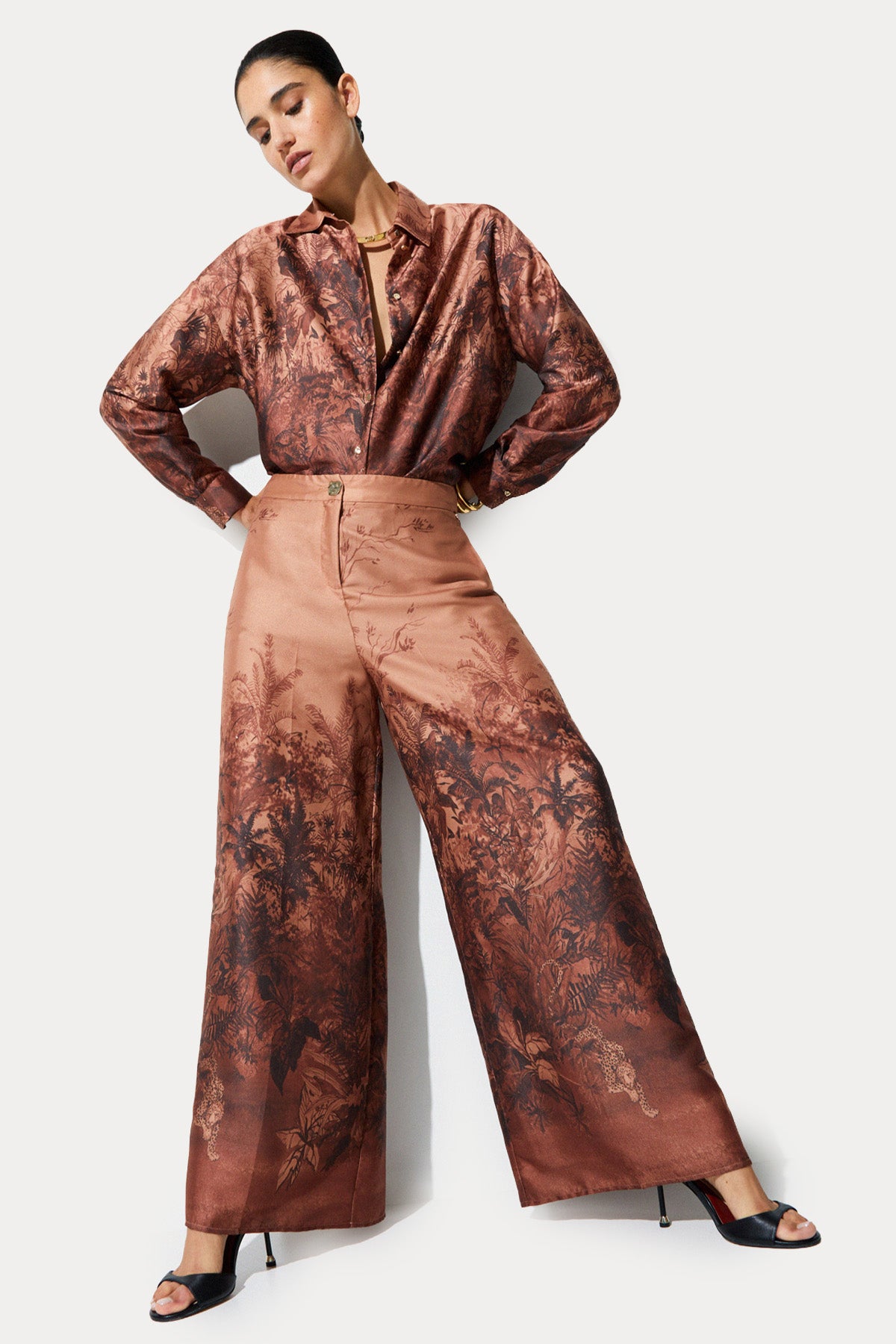 Liu Jo Relaxed Fit Desenli Saten Pantolon