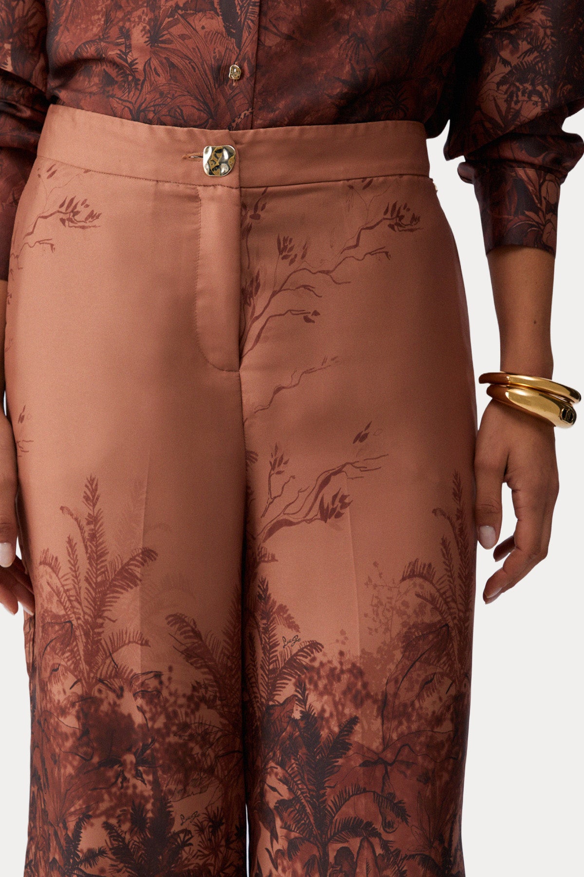 Liu Jo Relaxed Fit Desenli Saten Pantolon
