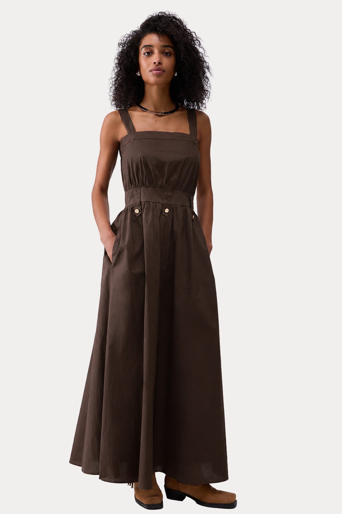Liu Jo Relaxed Fit Kemerli Maxi Elbise