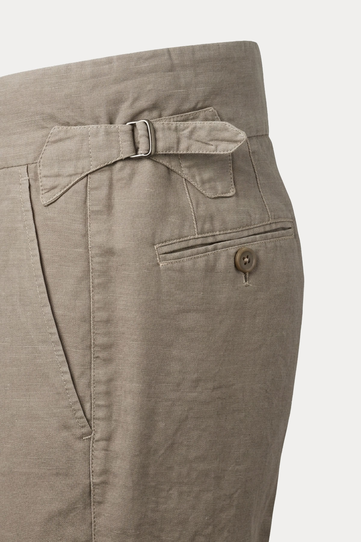 The Gigi Regular Fit Kemerli Tek Pile Keten Pantolon-Pantolon-Libas