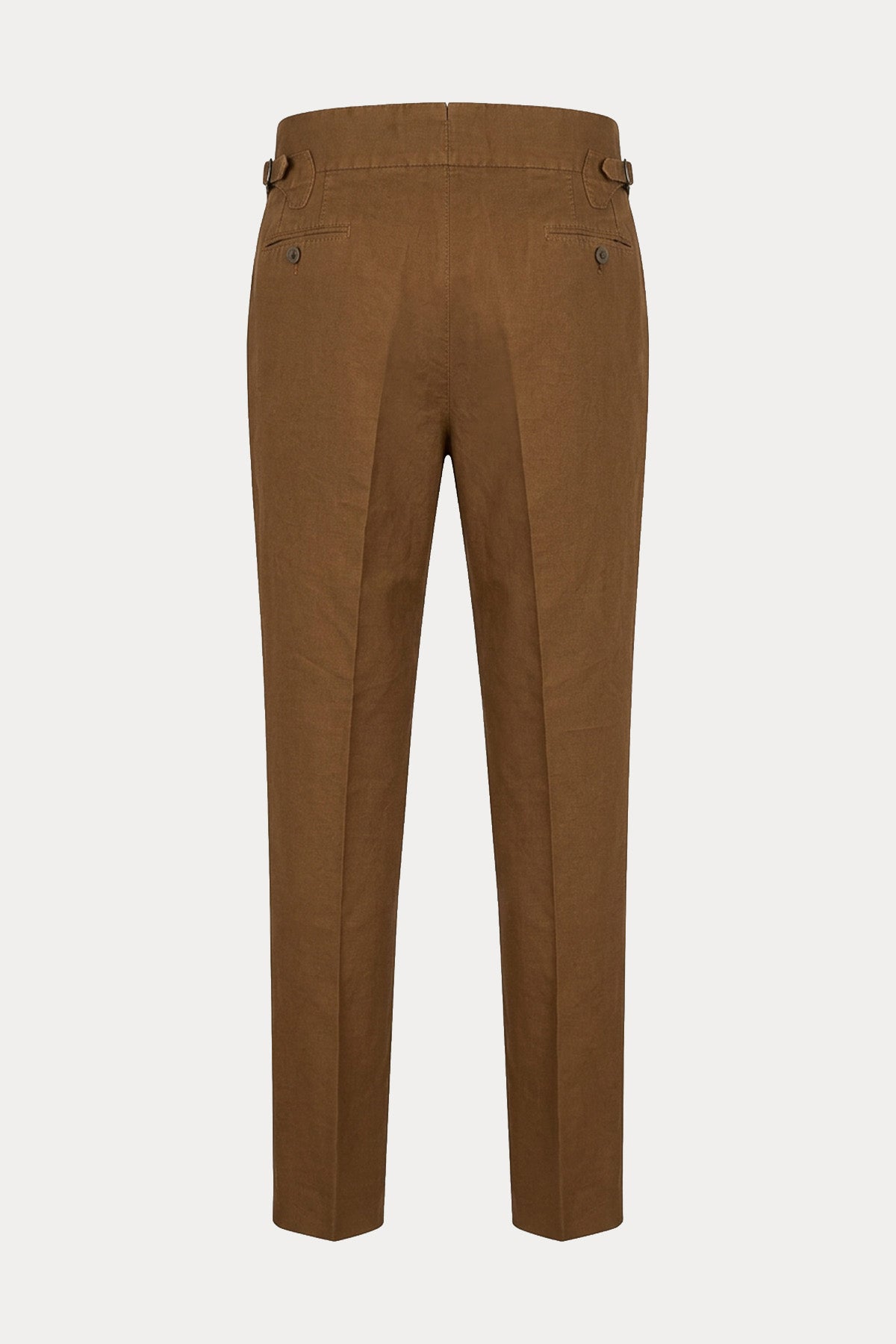 The Gigi Regular Fit Kemerli Tek Pile Keten Pantolon-Pantolon-Libas