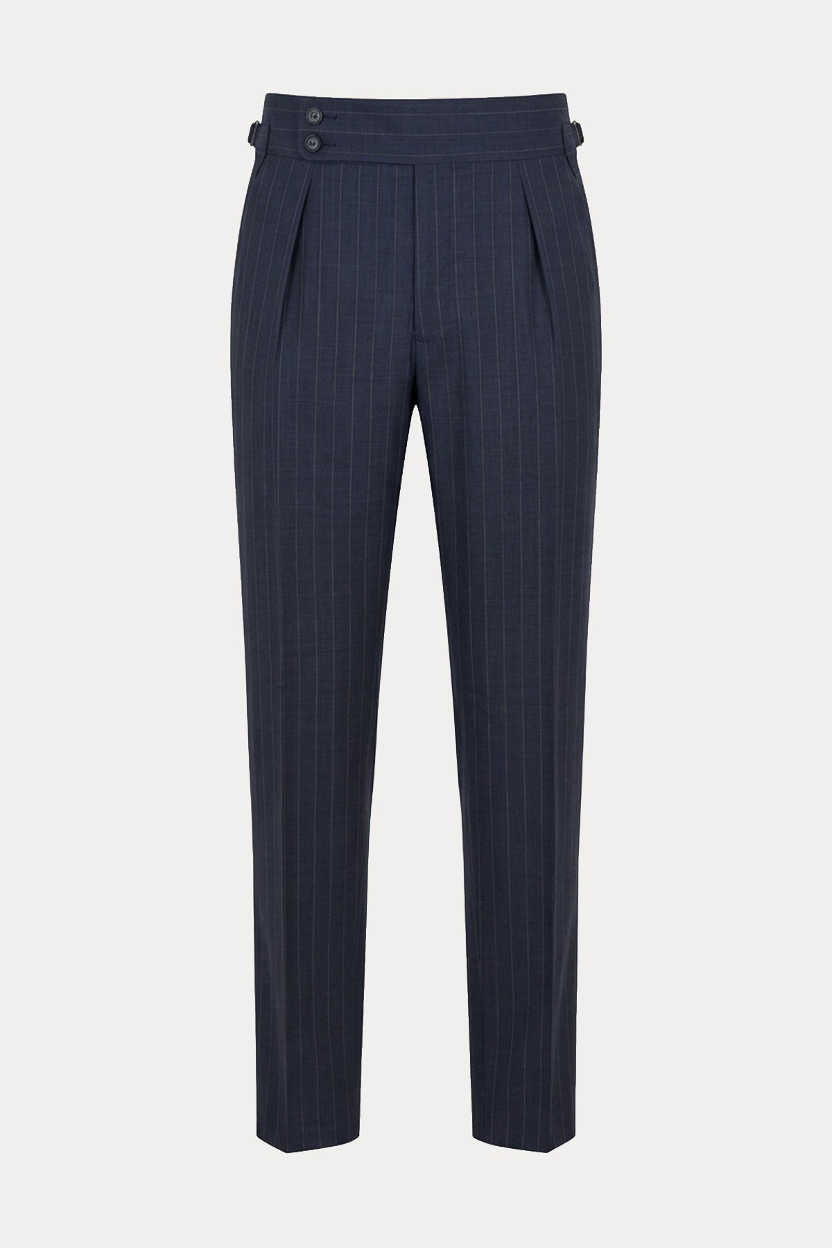 The Gigi Regular Fit Kemerli Tek Pile Çizgili Pantolon-Pantolon-Libas