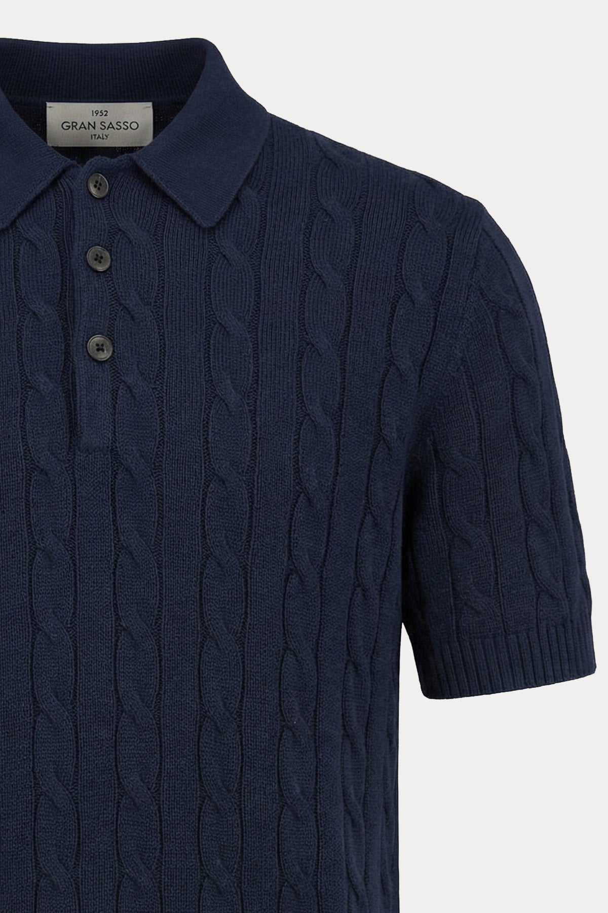 Gran Sasso Regular Fit Polo Yaka Saç Örgü Triko