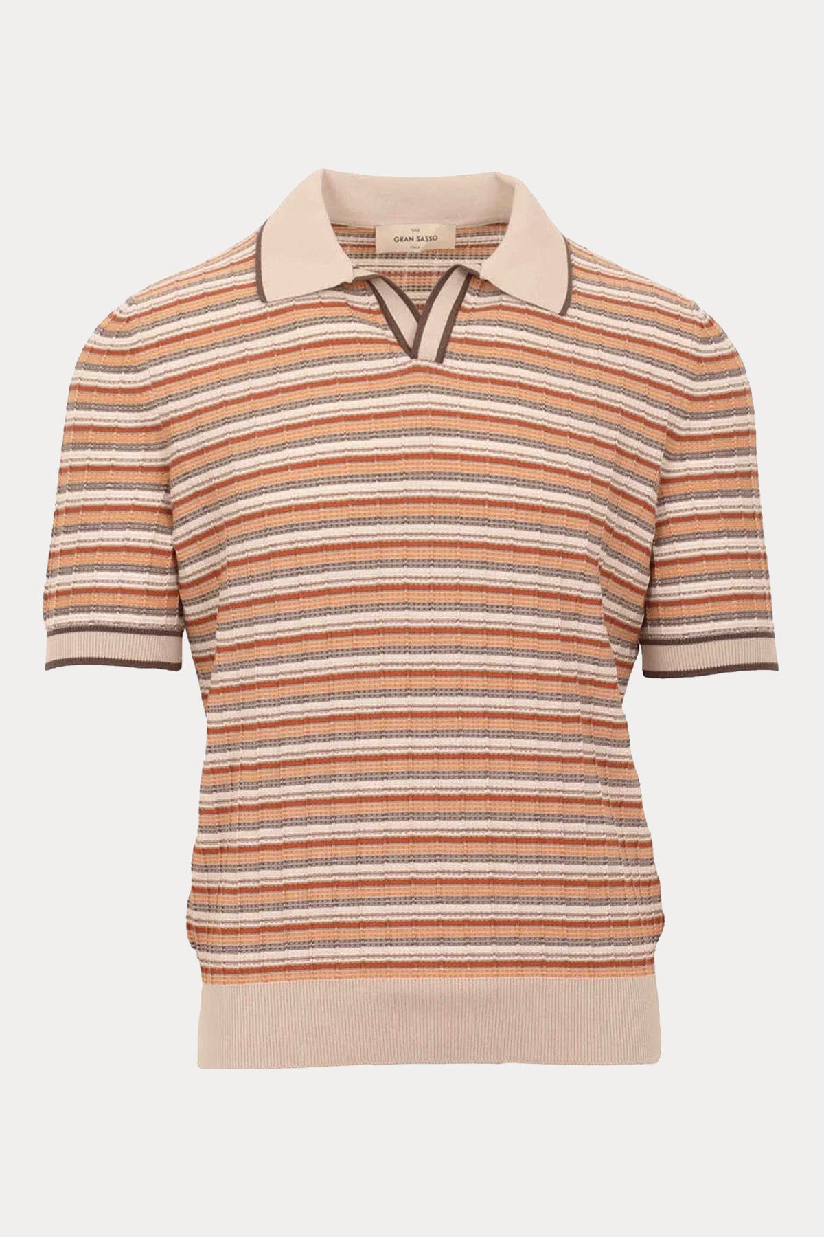 Gran Sasso Regular Fit Polo Yaka İnce Örgü Triko-Triko-Libas
