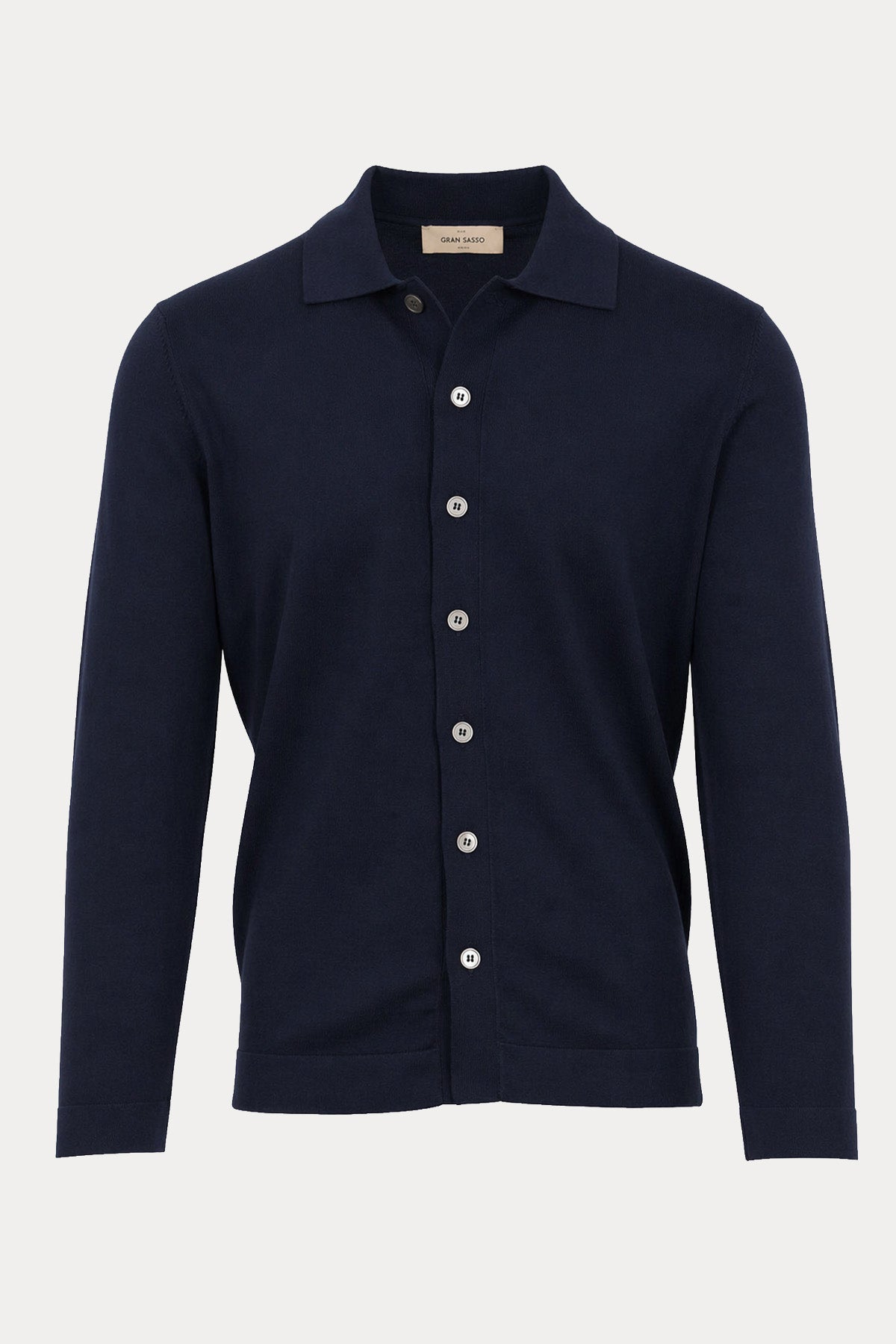Gran Sasso Regular Fit İnce Örgü Polo Yaka Triko Ceket-Ceket-Libas