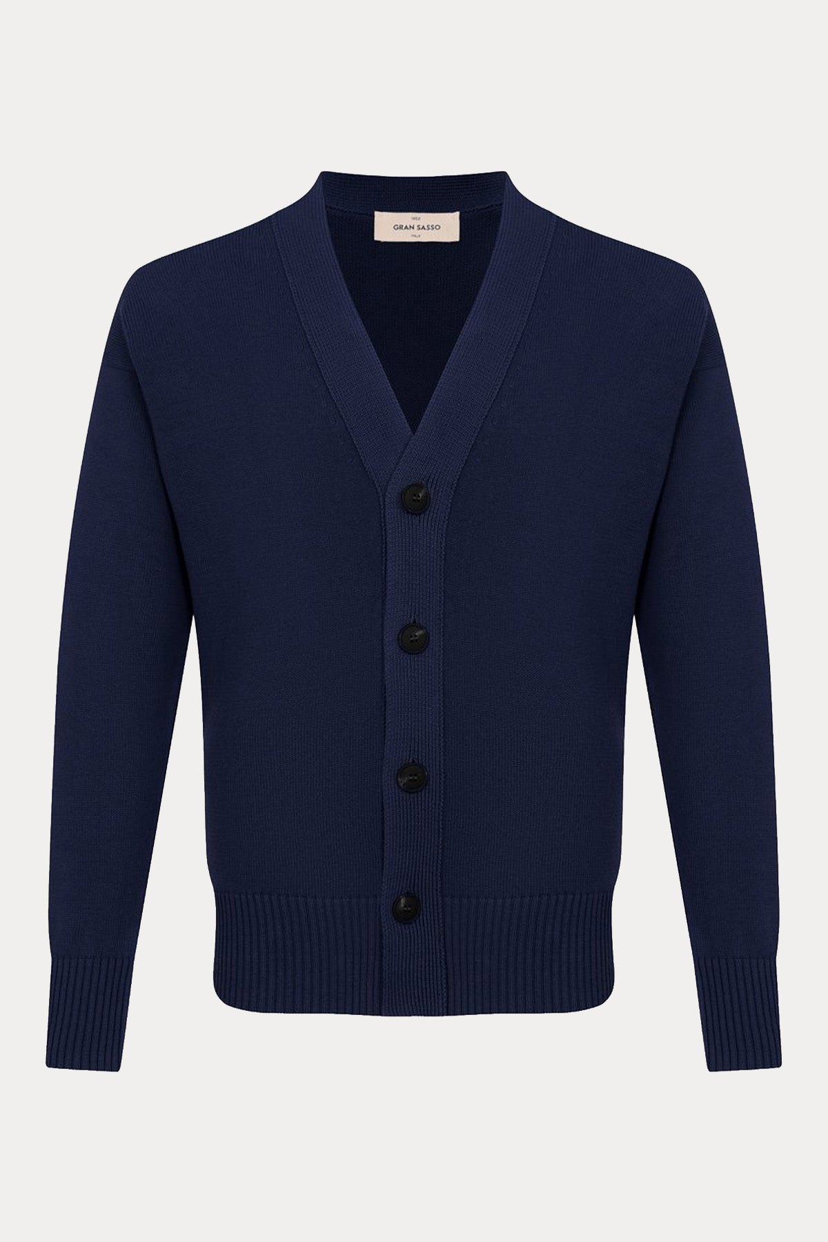 Gran Sasso Comfort Fit V Yaka İnce Örgü Triko Ceket-Ceket-Libas