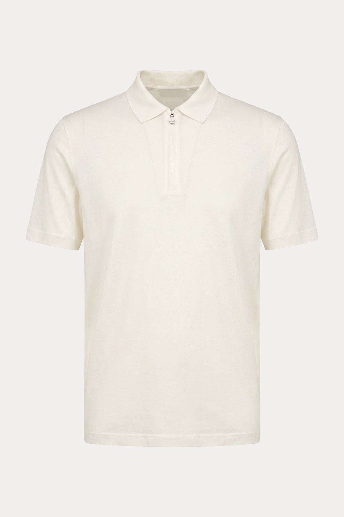 Gran Sasso Fermuarlı Polo Yaka İpek T-shirt-T-shirt-Libas