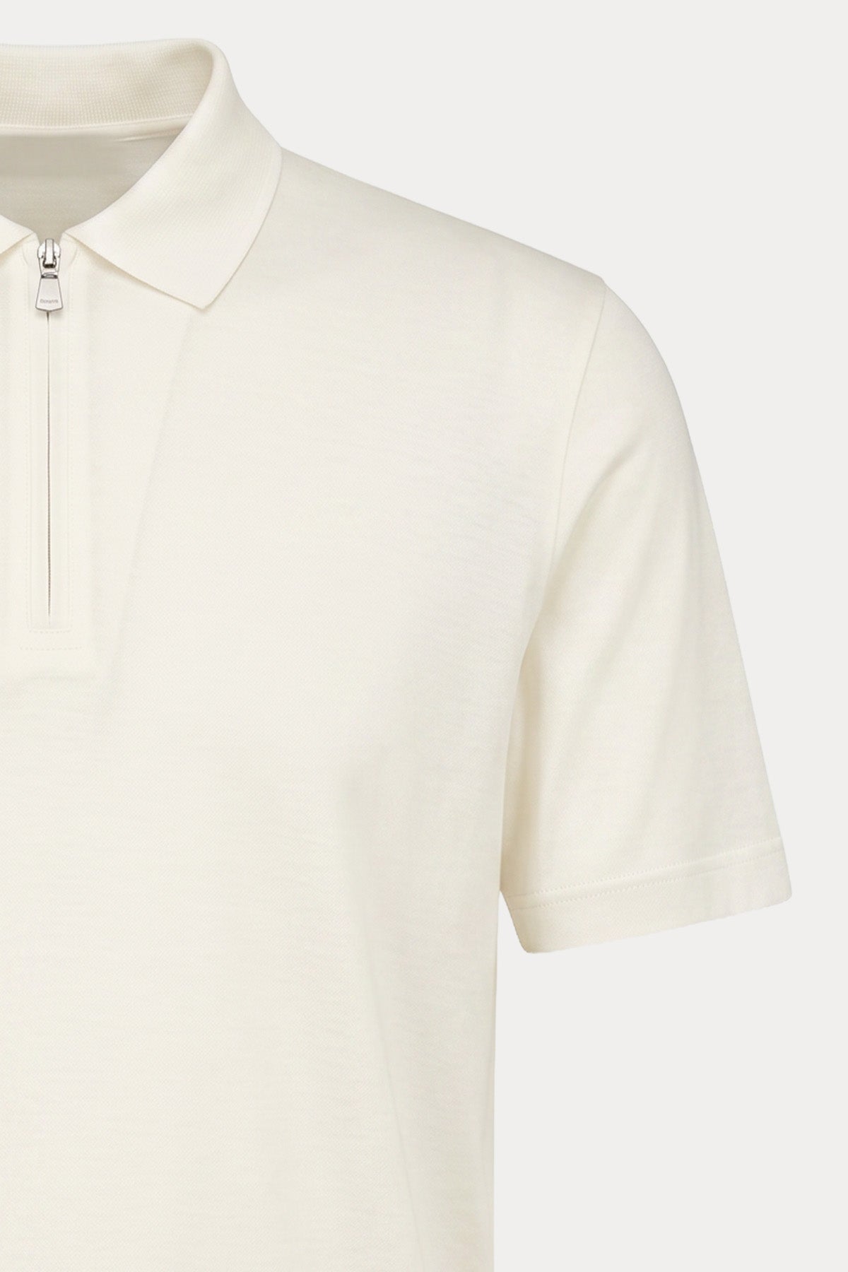 Gran Sasso Fermuarlı Polo Yaka İpek T-shirt-T-shirt-Libas