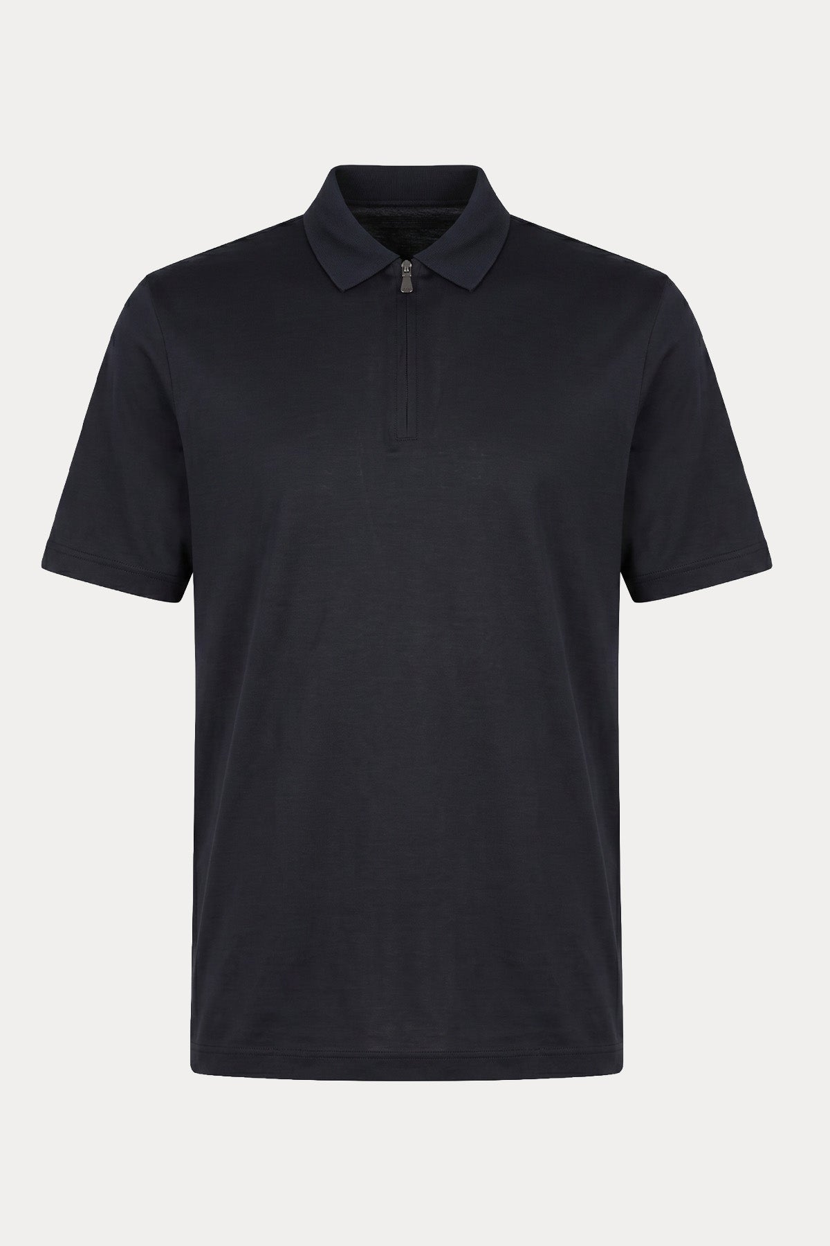 Gran Sasso Fermuarlı Polo Yaka İpek T-shirt-T-shirt-Libas