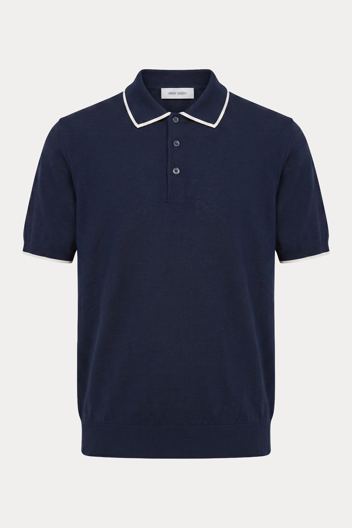 Gran Sasso Regular Fit Polo Yaka İnce Örgü Triko-Triko-Libas