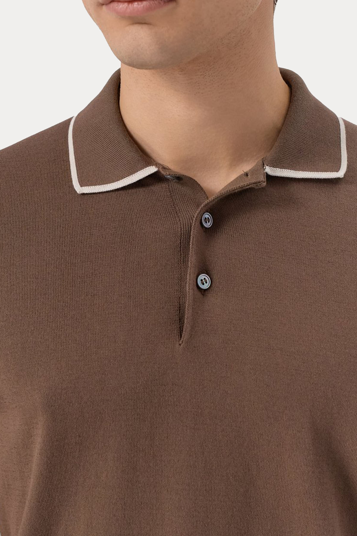 Gran Sasso Regular Fit Polo Yaka İnce Örgü Triko-Triko-Libas