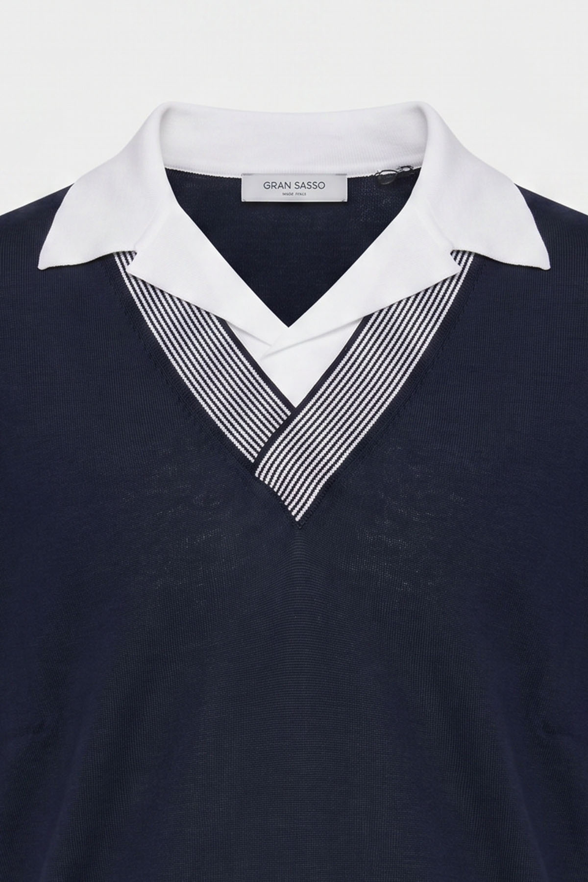 Gran Sasso Regular Fit Polo Yaka İnce Örgü Triko-Triko-Libas