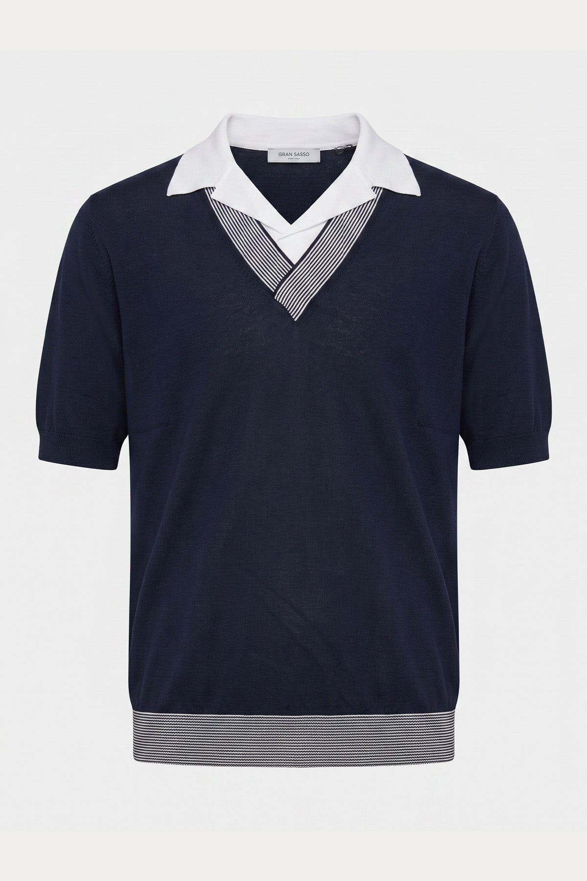 Gran Sasso Regular Fit Polo Yaka İnce Örgü Triko-Triko-Libas