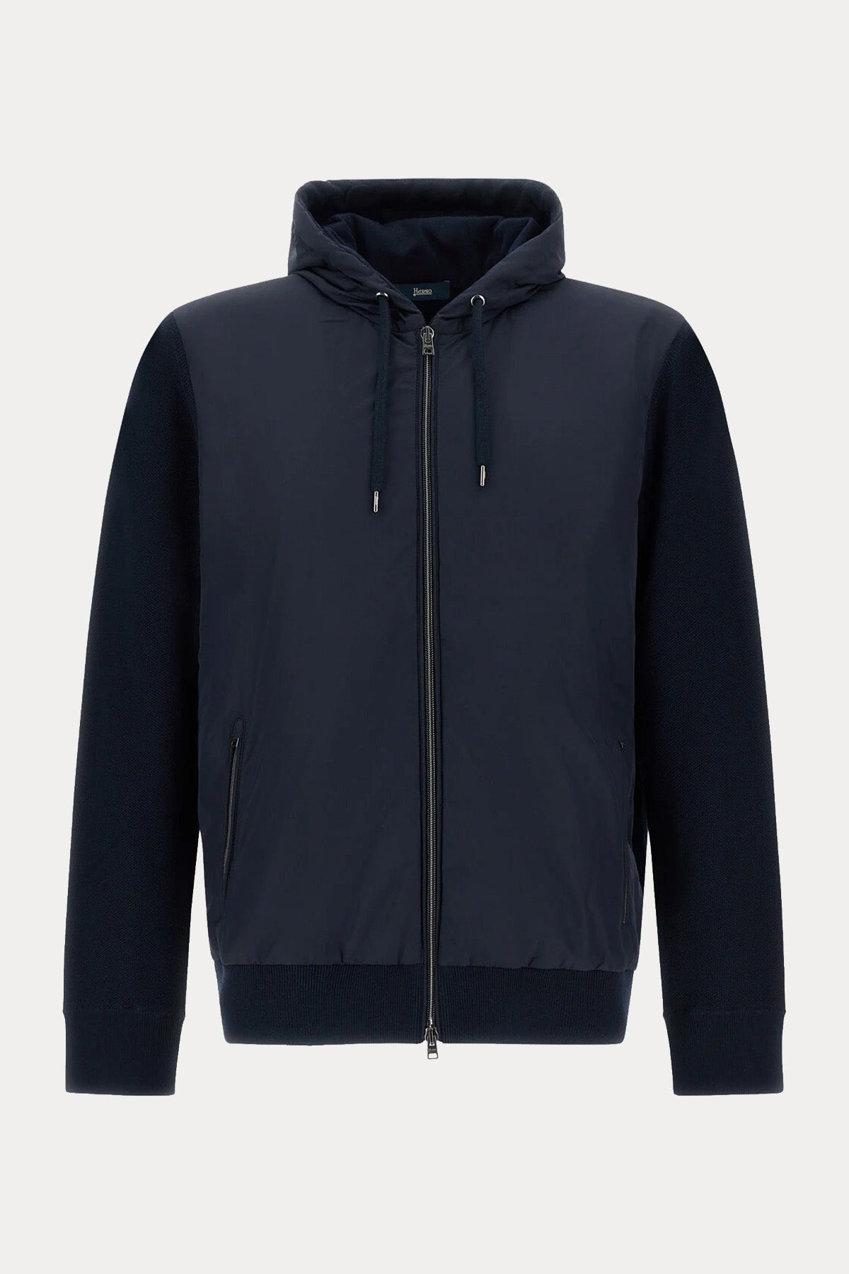 Herno Regular Fit Triko Detaylı Kapüşonlu Ceket