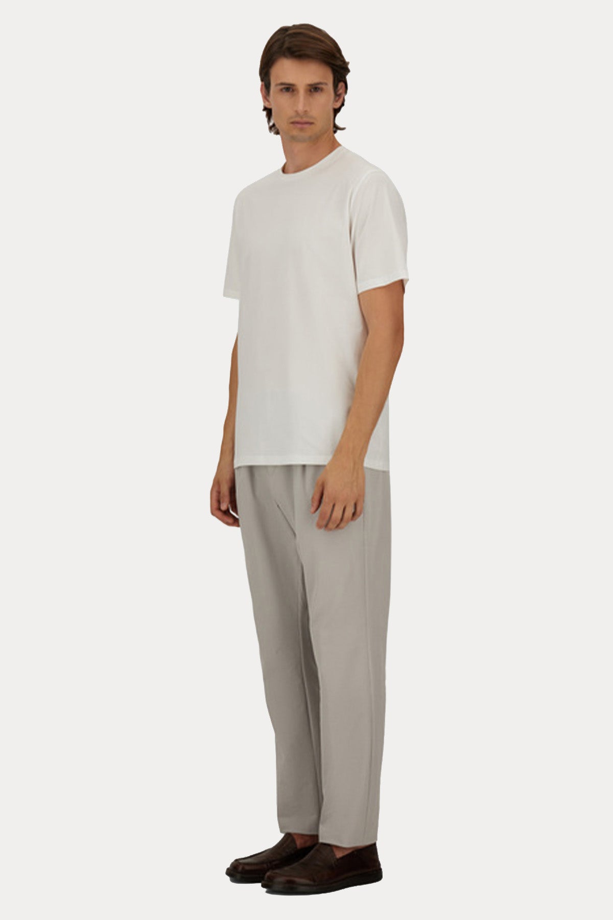 Herno Regular Fit Dokulu Kumaş Tek Pile Beli Lastikli Pantolon