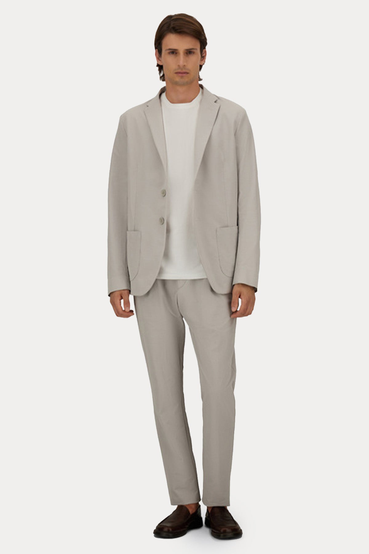 Herno Regular Fit Dokulu Kumaş Tek Pile Beli Lastikli Pantolon