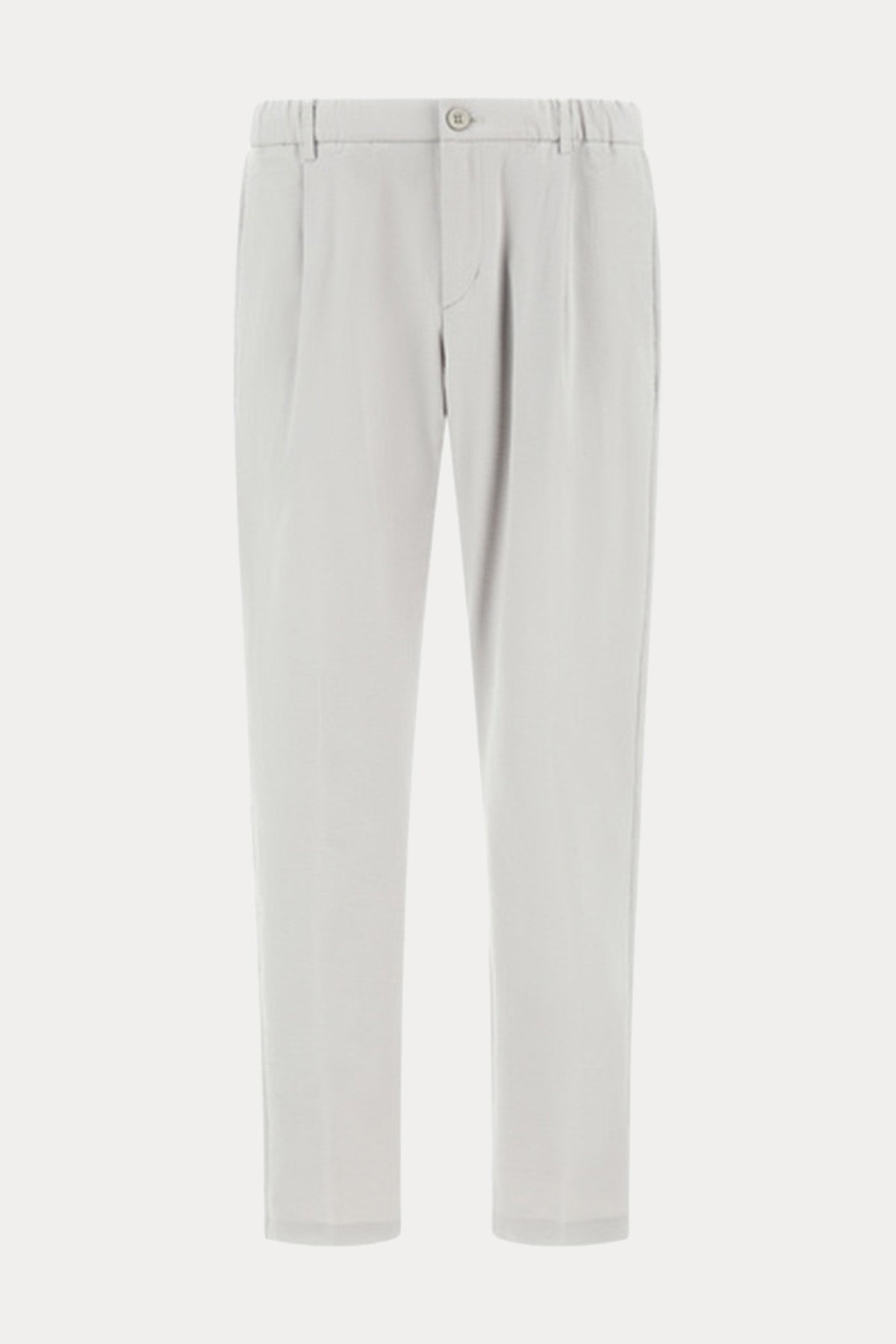 Herno Regular Fit Dokulu Kumaş Tek Pile Beli Lastikli Pantolon