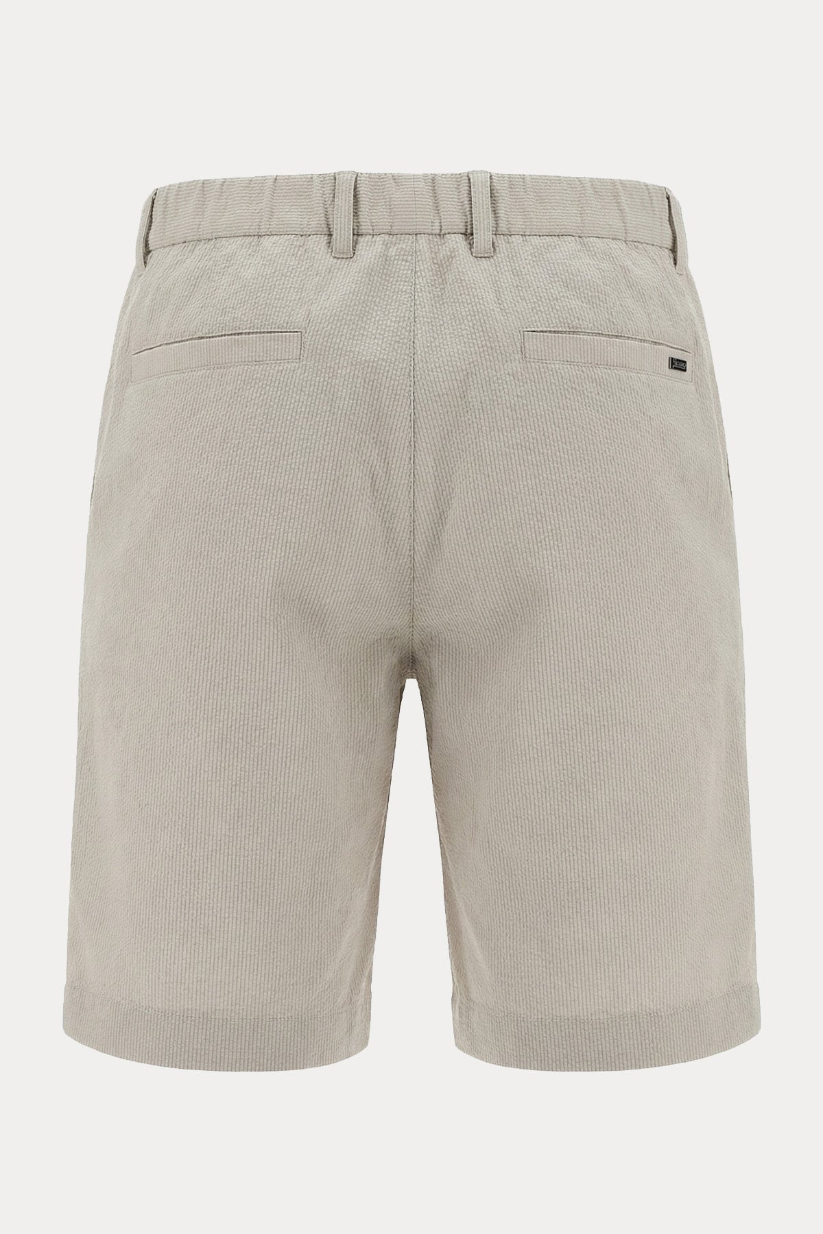 Herno Regular Fit Dokulu Kumaş Tek Pile Beli Lastikli Şort-Şort-Libas