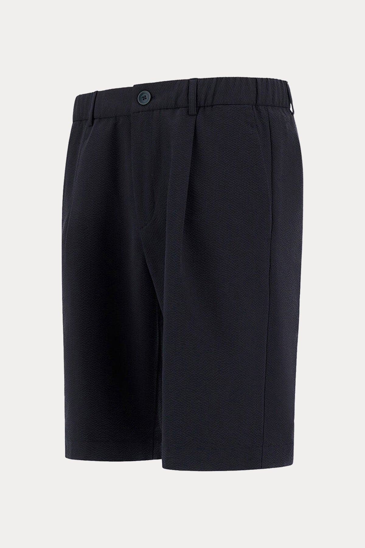 Herno Regular Fit Dokulu Kumaş Tek Pile Beli Lastikli Şort