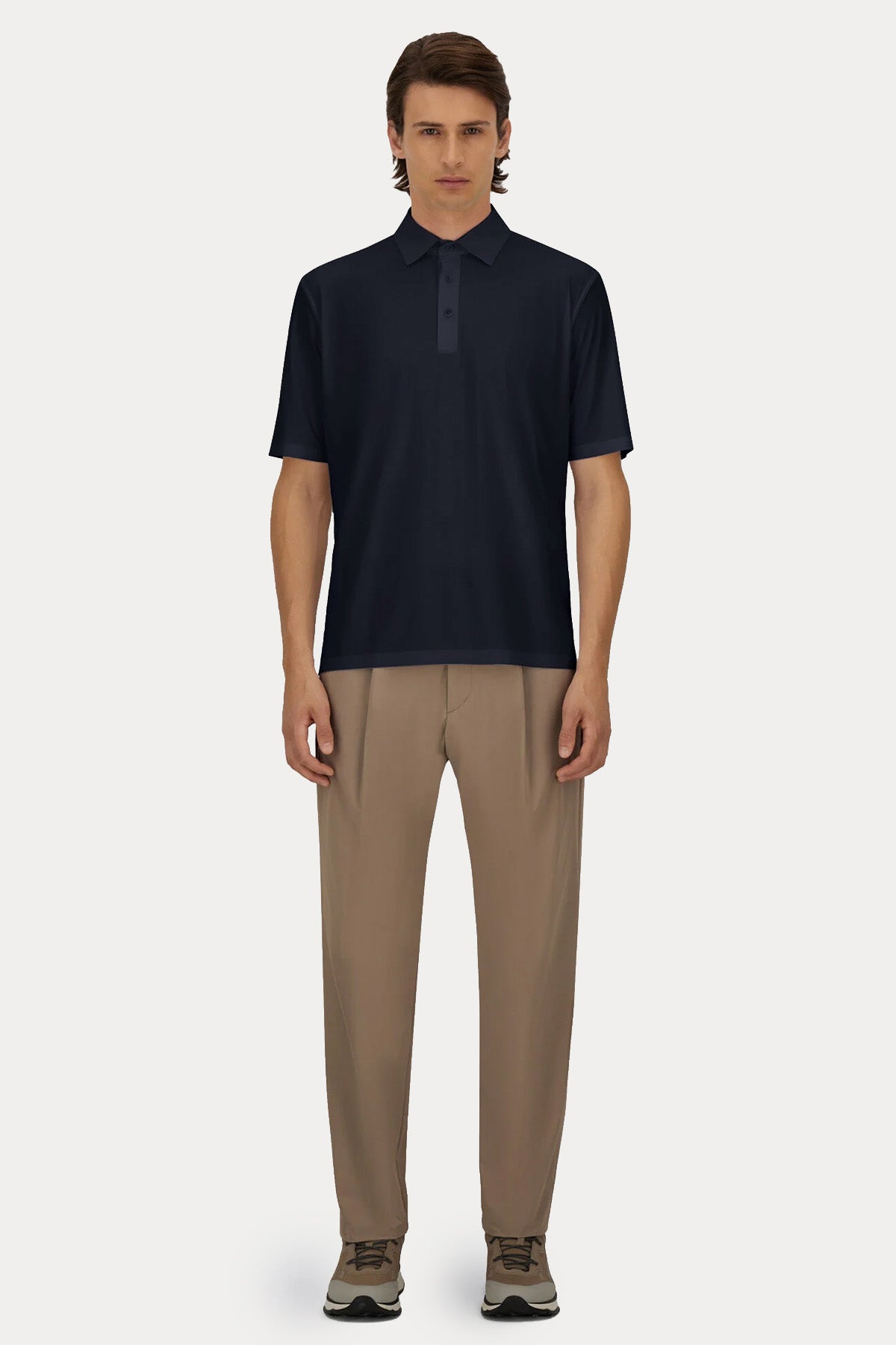 Herno Regular Fit Polo Yaka Streç T-shirt-T-shirt-Libas