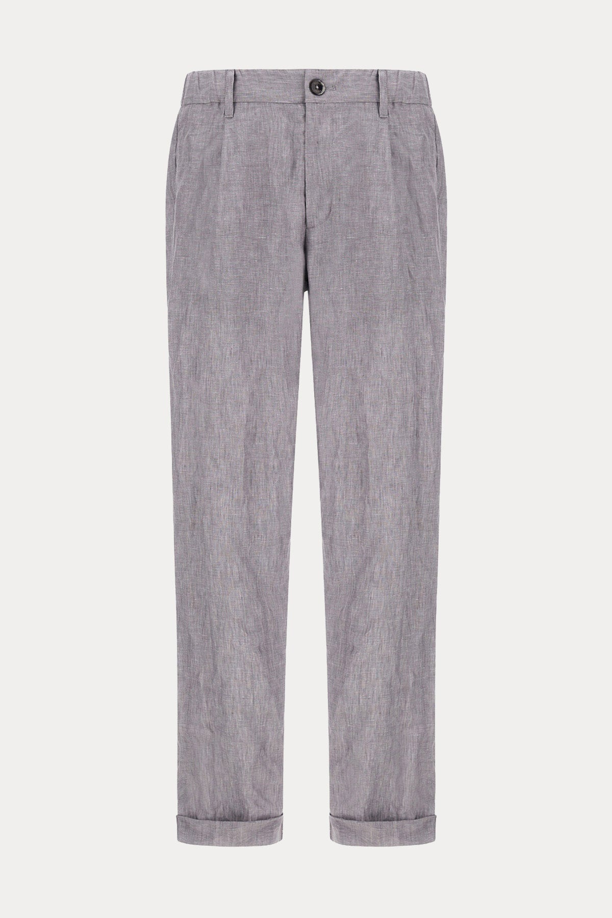 Herno Regular Fit Tek Pile Beli Lastikli Keten Pantolon-Pantolon-Libas