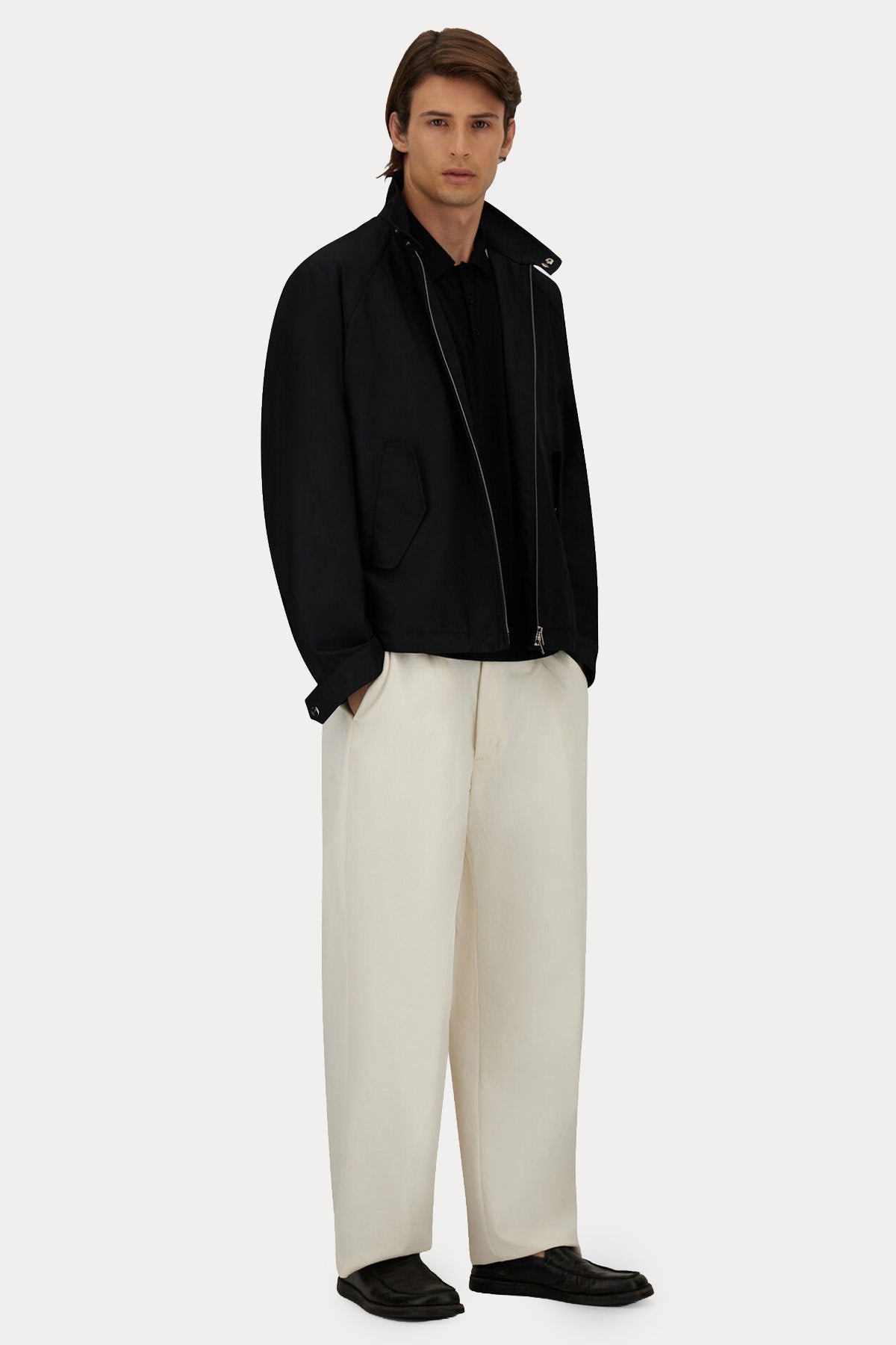Herno Relaxed Fit Beli Lastikli Tek Pile Pantolon-Pantolon-Libas
