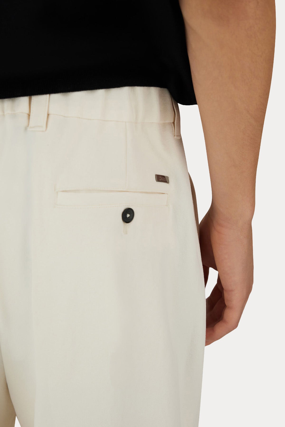 Herno Relaxed Fit Beli Lastikli Tek Pile Pantolon-Pantolon-Libas