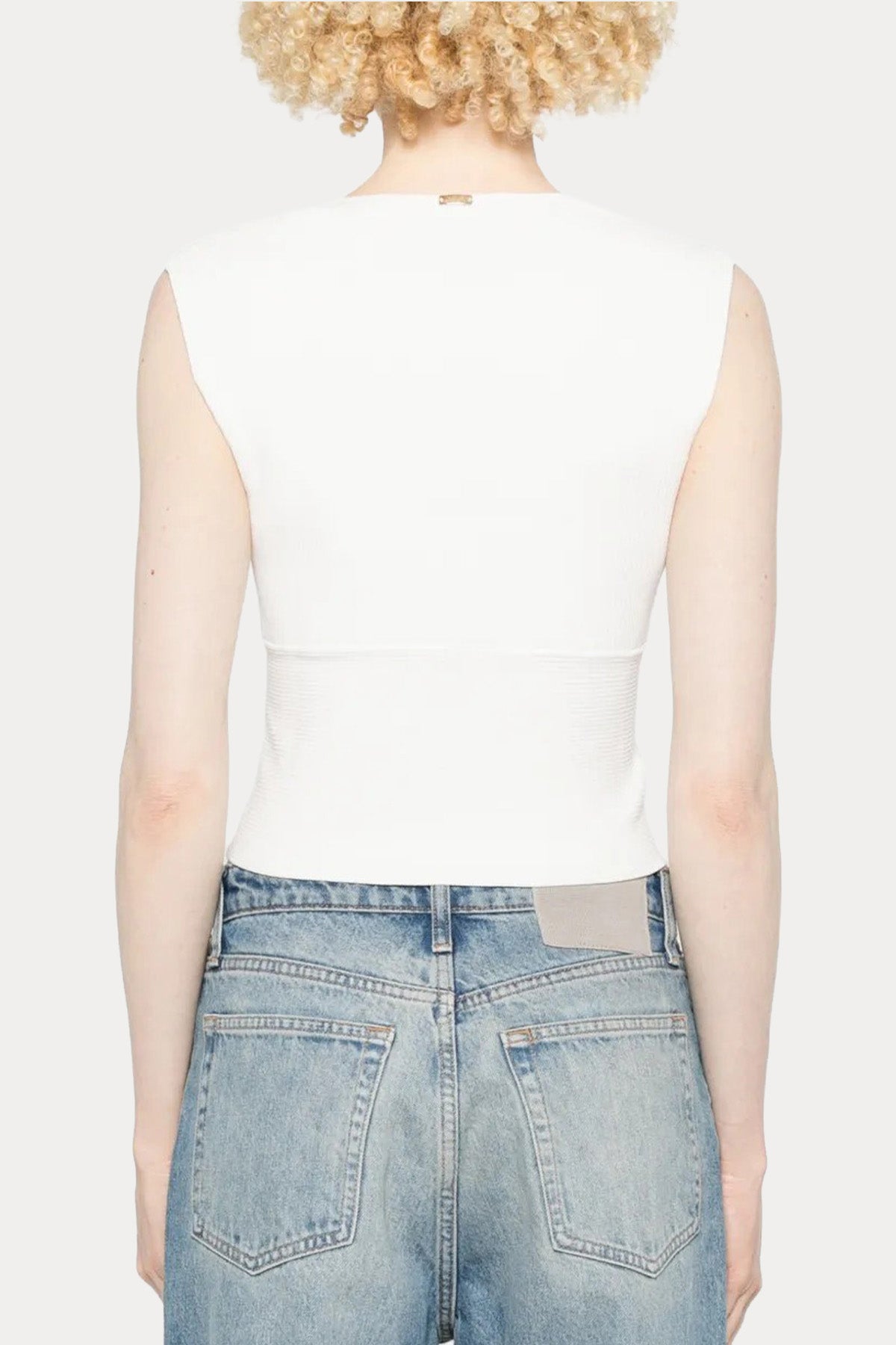 Herno Slim Fit Derin V Yaka Streç Bluz-Bluz-Libas