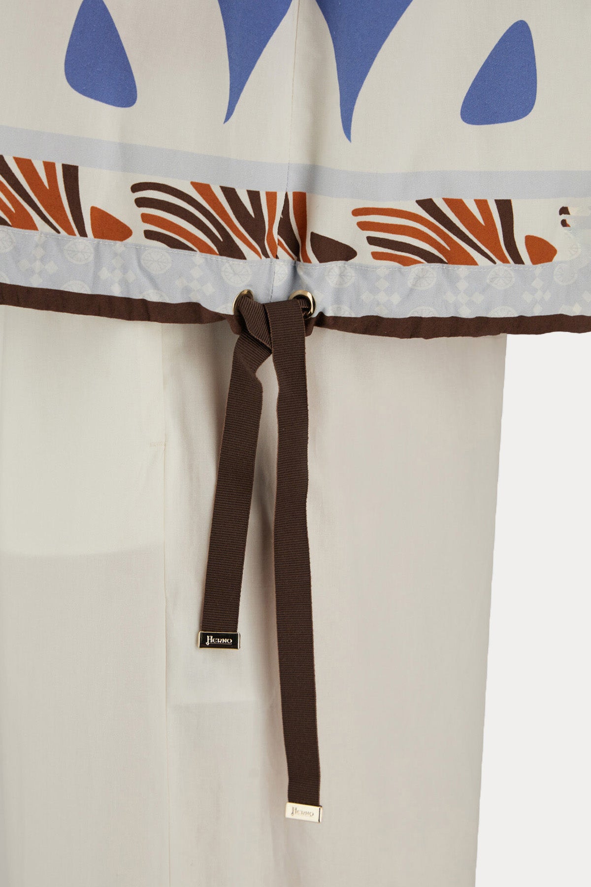 Herno Comfort Fit Desenli Beli Büzgülü Bluz-Bluz-Libas